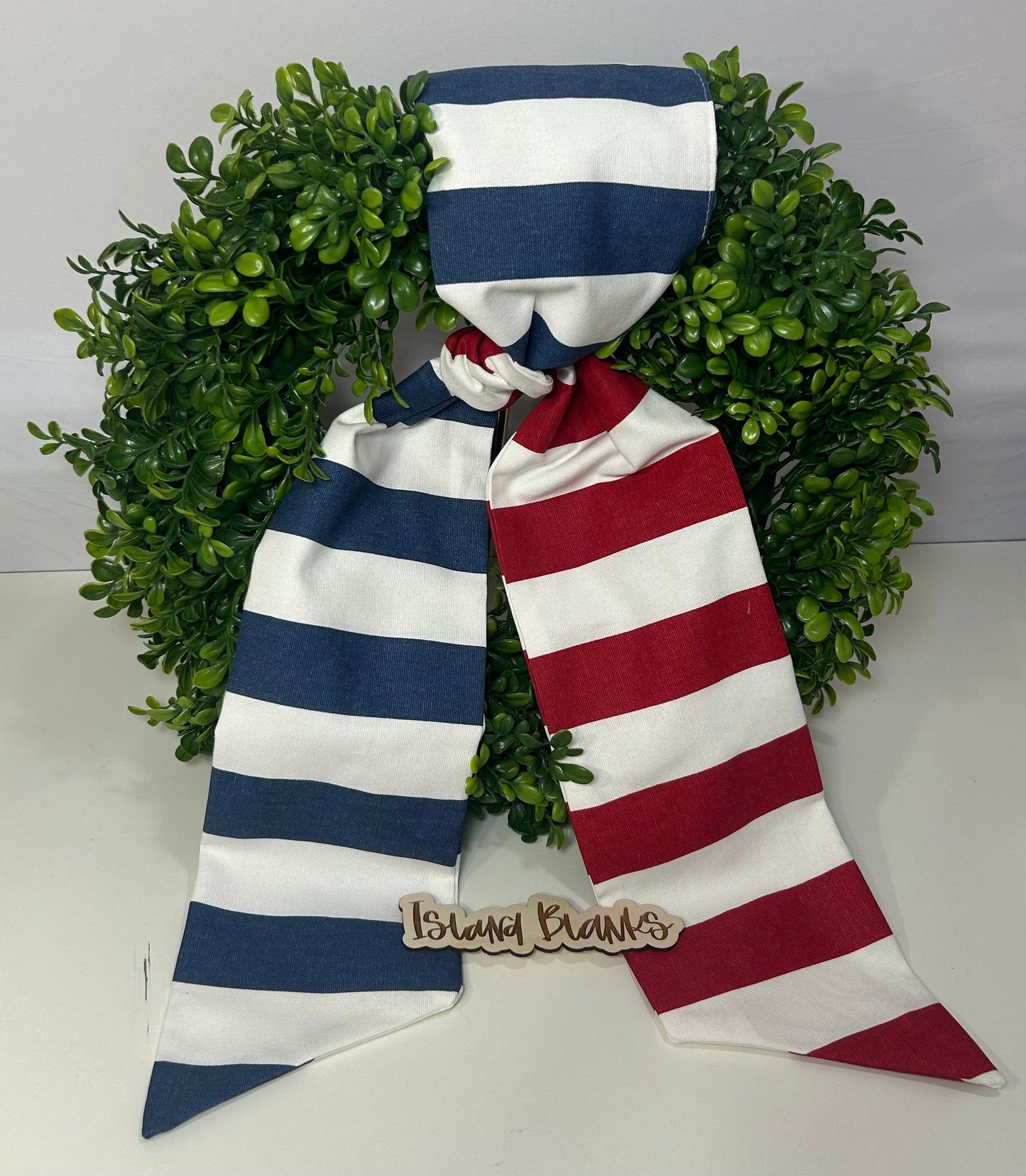 Patriot 4th of July Star and Stripe Two-Toned Wreath Sash