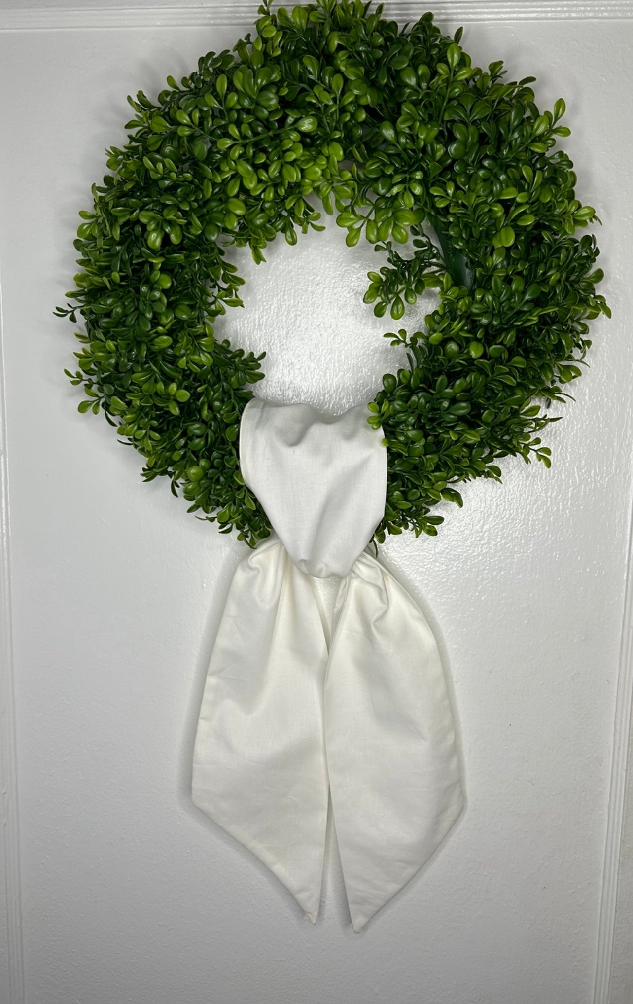 White and Ivory Cotton Wreath Sash Blanks