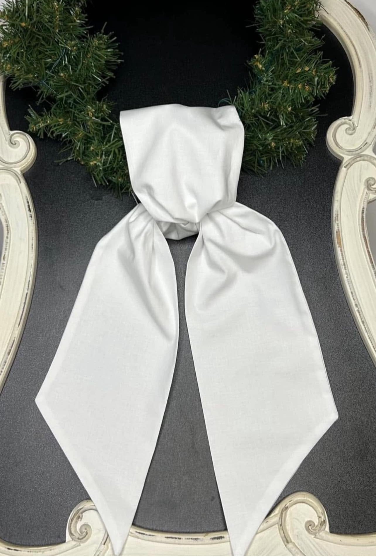 White and Ivory Cotton Wreath Sash Blanks