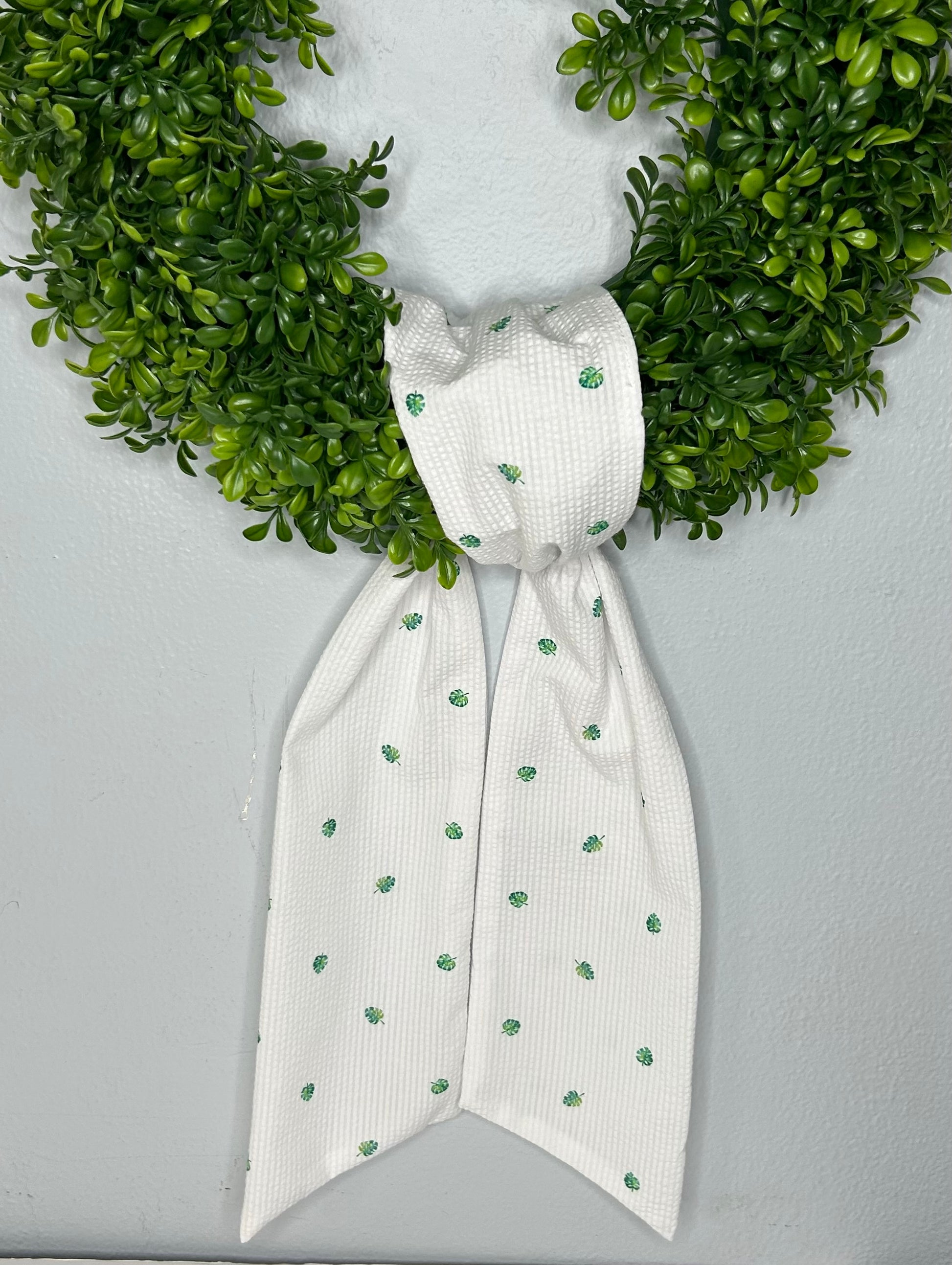 Patterned Seersucker Cotton Wreath Sash