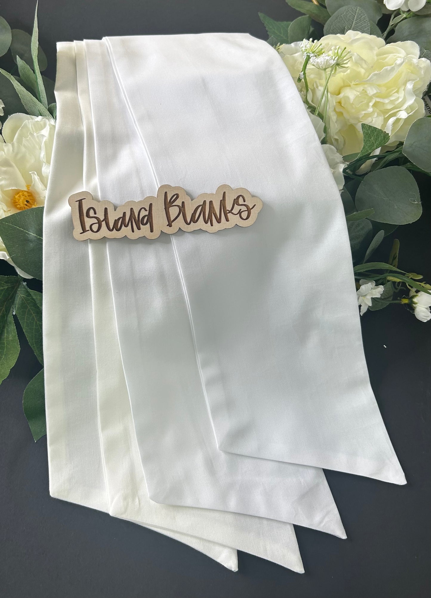 White and Ivory Cotton Wreath Sash Blanks