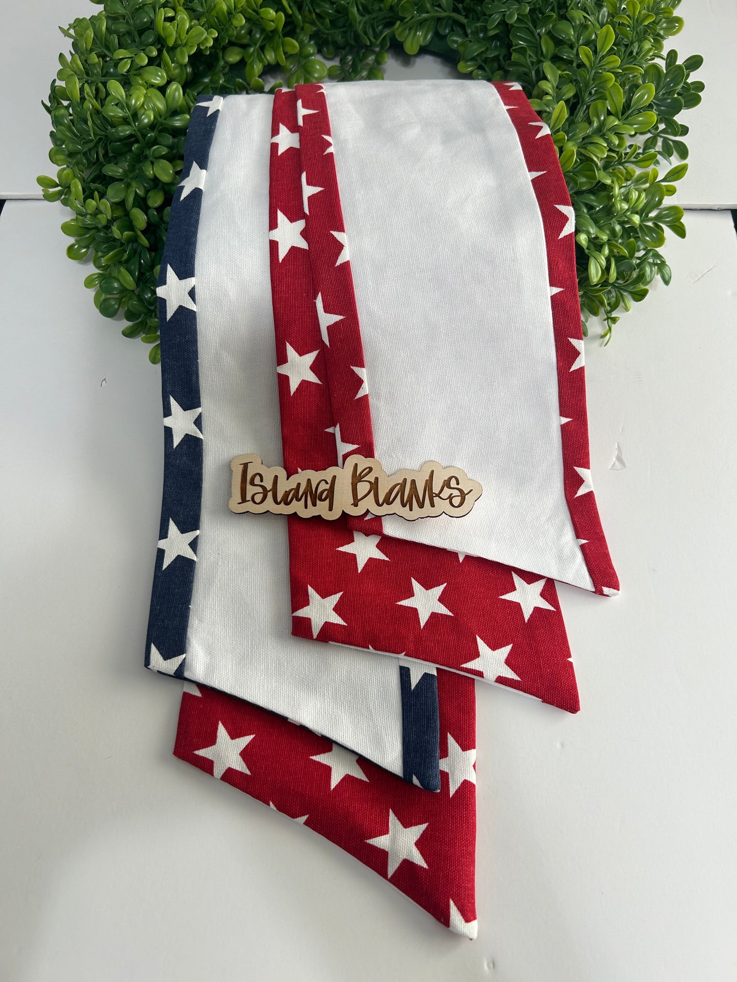 Patriot 4th of July Star and Stripe Three-Toned Specialty Wreath Sash