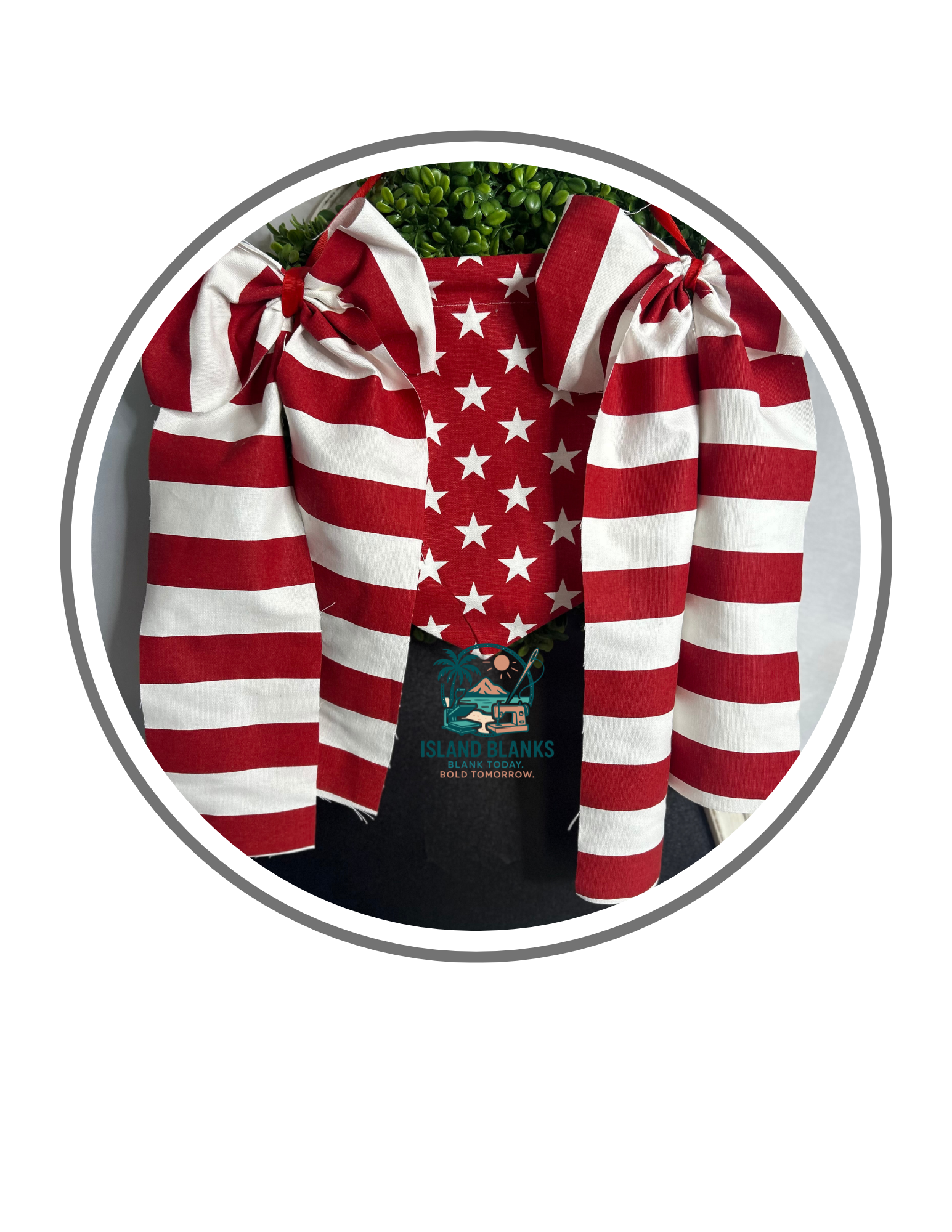 Stars and Stripe Banner with Bow - 4th of July/Patriot