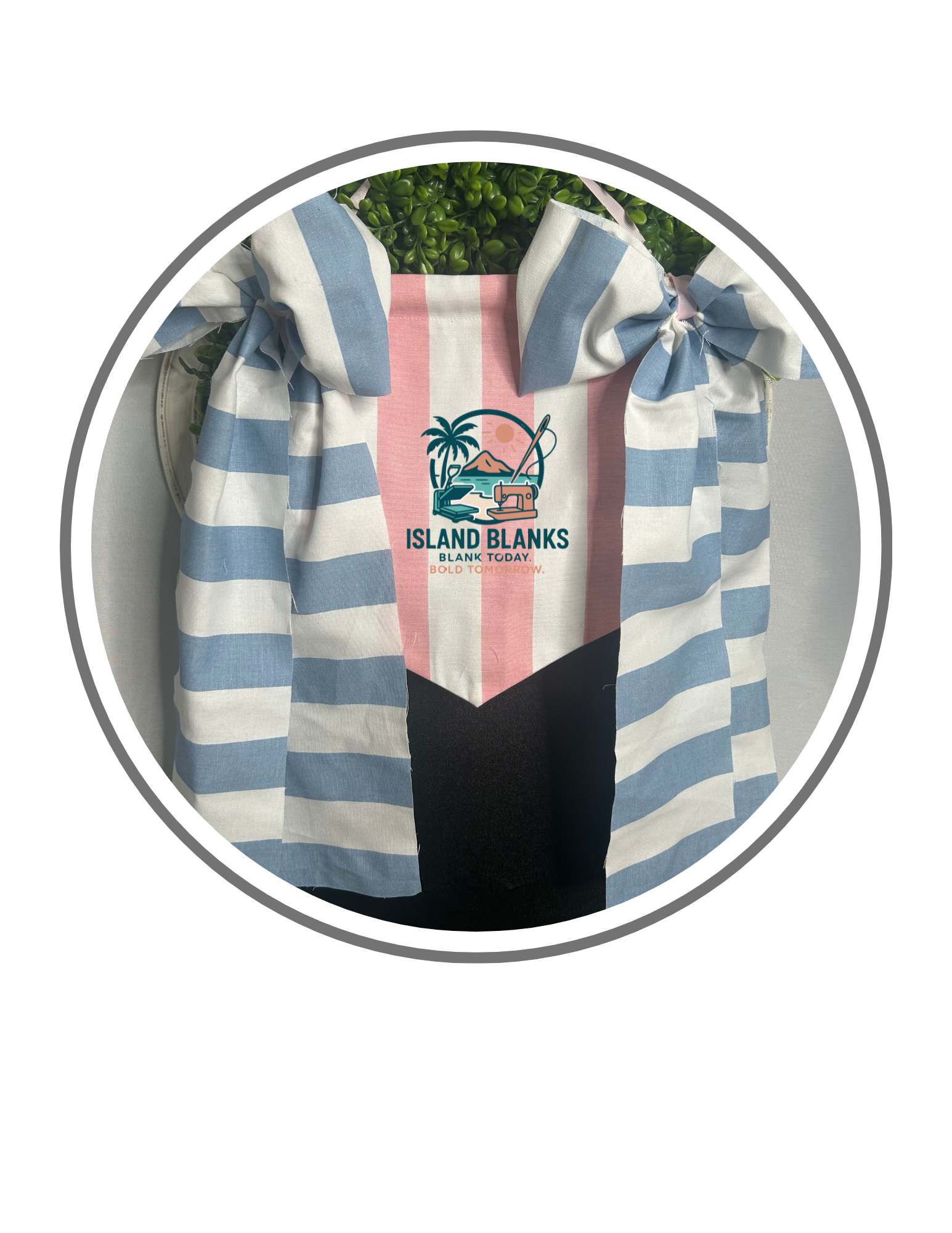 Pink and Blue Plaid Banner with Ties