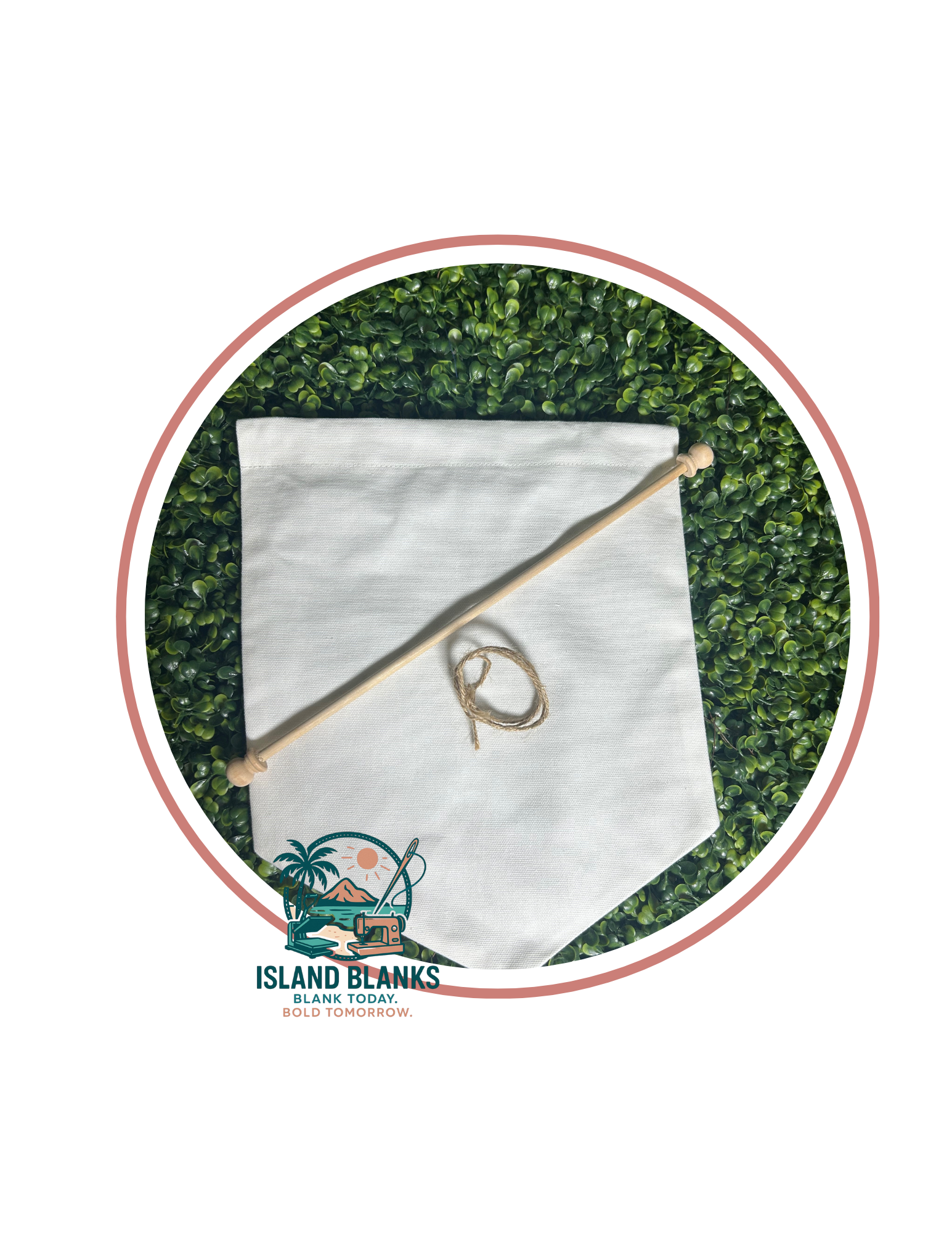 White Canvas Banner with Oversize Ties and Ribbon