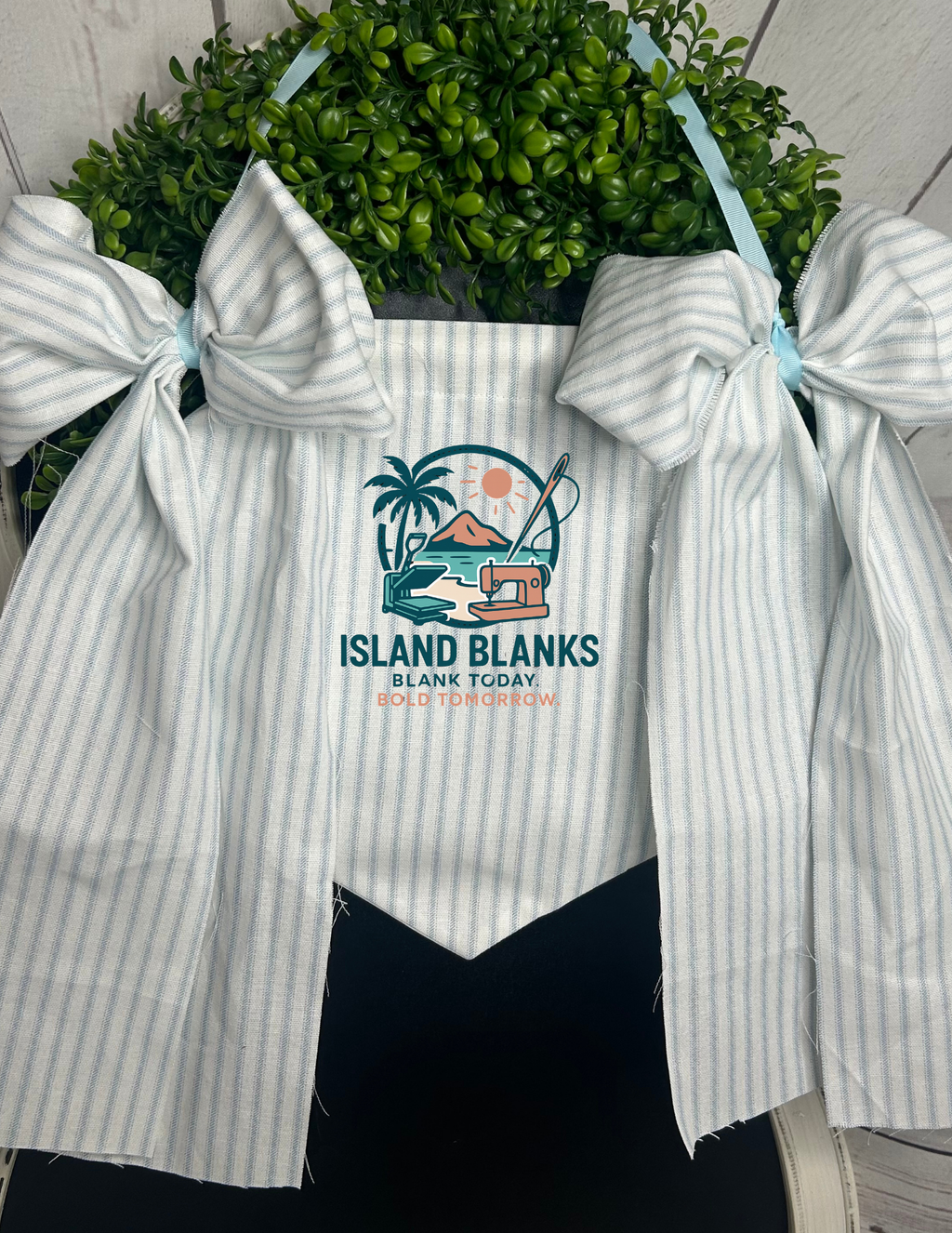 Stripe Cotton Banner with Oversize Ties and Ribbon- More Colors Available