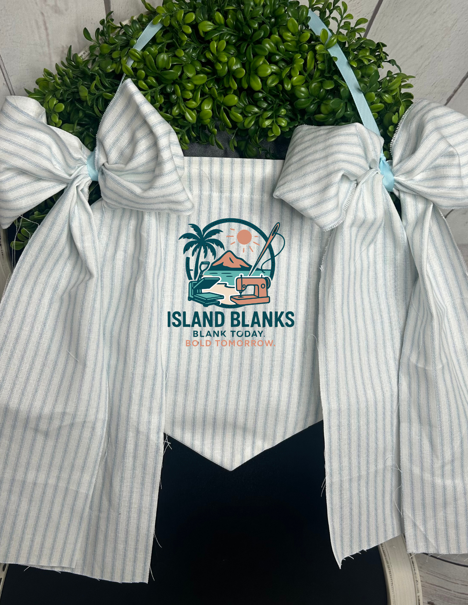 Stripe Cotton Banner with Oversize Ties and Ribbon- More Colors Available