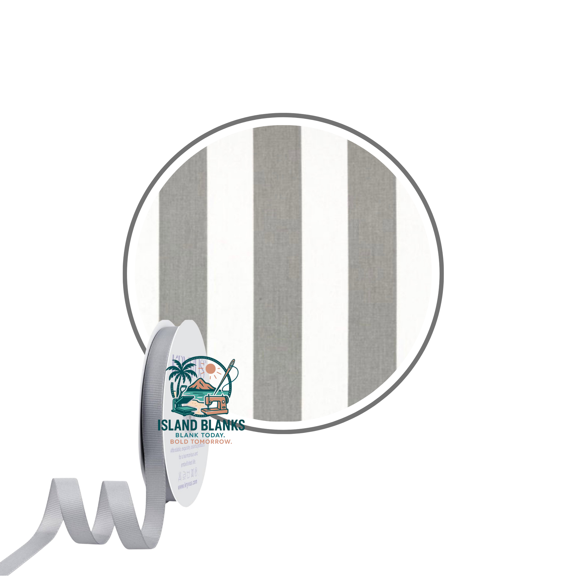 Horizontal Stripe Cotton Banner with Oversize Ties and Ribbon