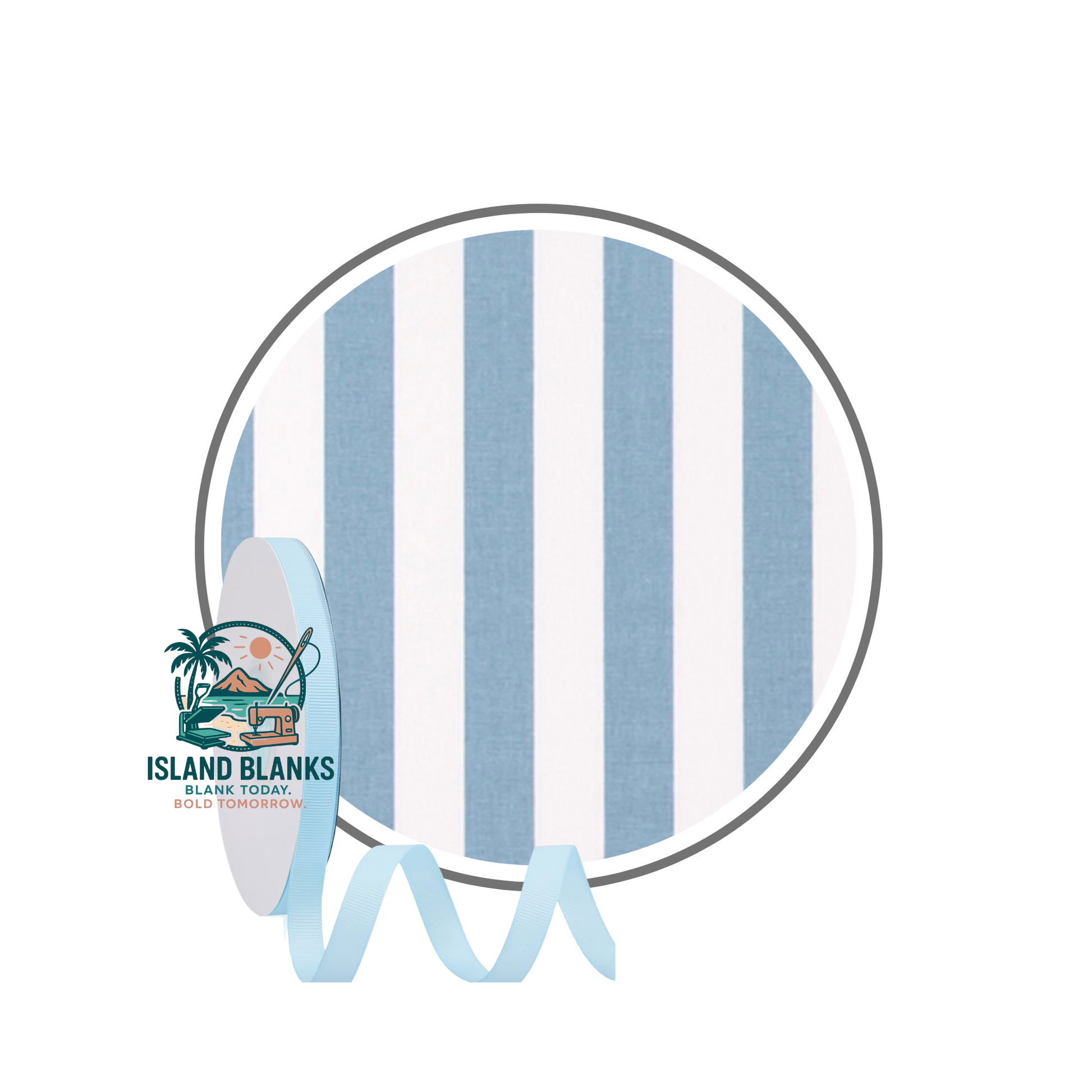 Horizontal Stripe Cotton Banner with Oversize Ties and Ribbon