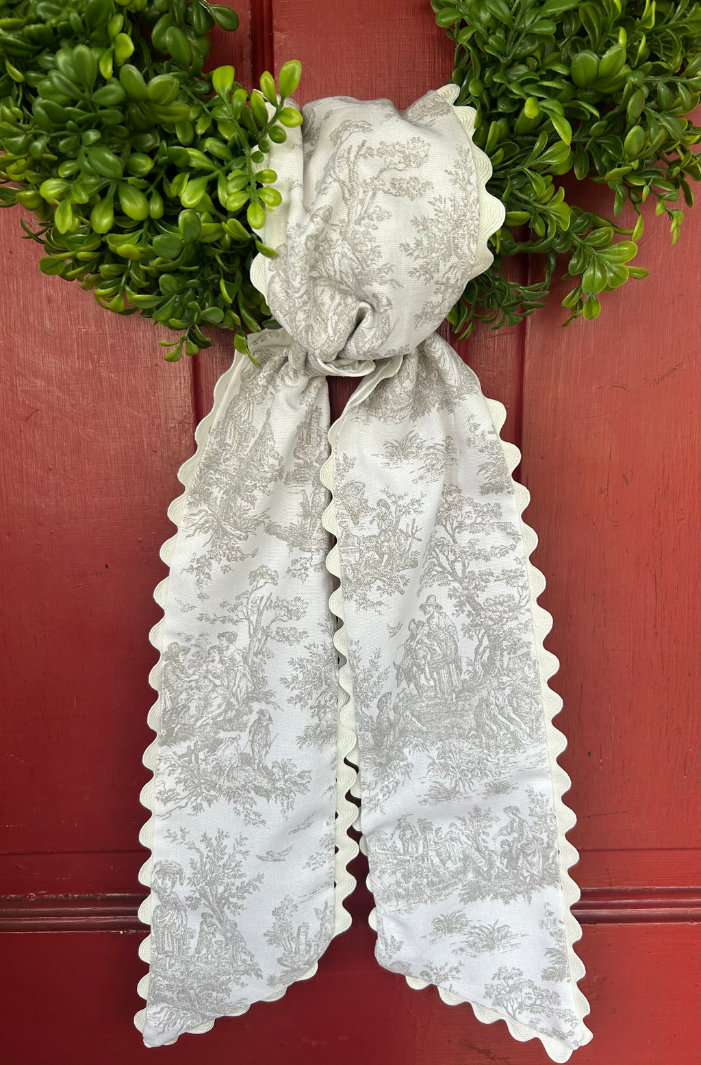 Ecru/Tan Wreath sash with Ric Rac - Limited Edition