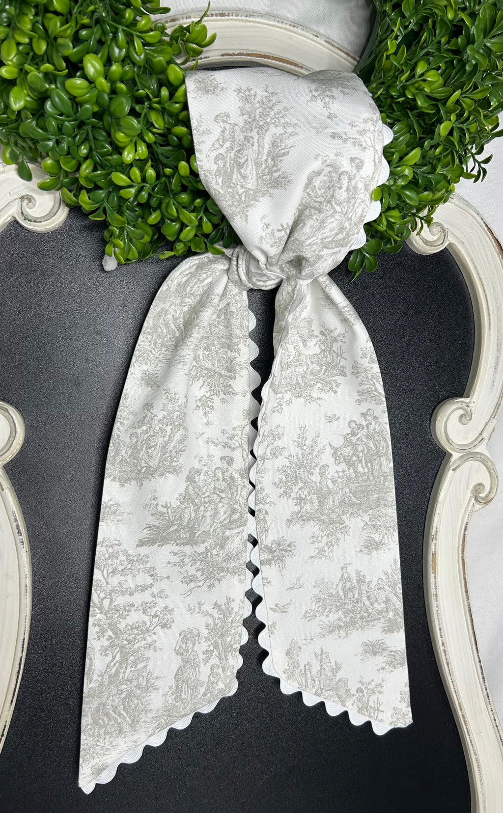 Ecru/Tan Wreath sash with Ric Rac - Limited Edition