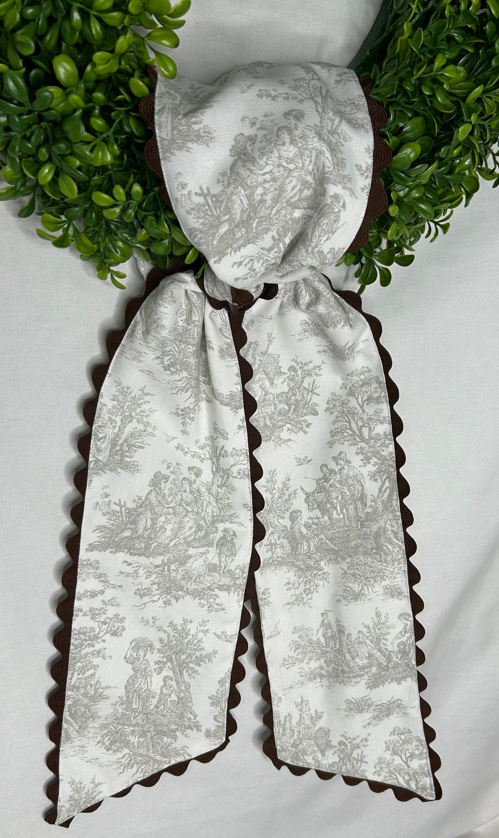 Ecru/Tan Wreath sash with Ric Rac - Limited Edition