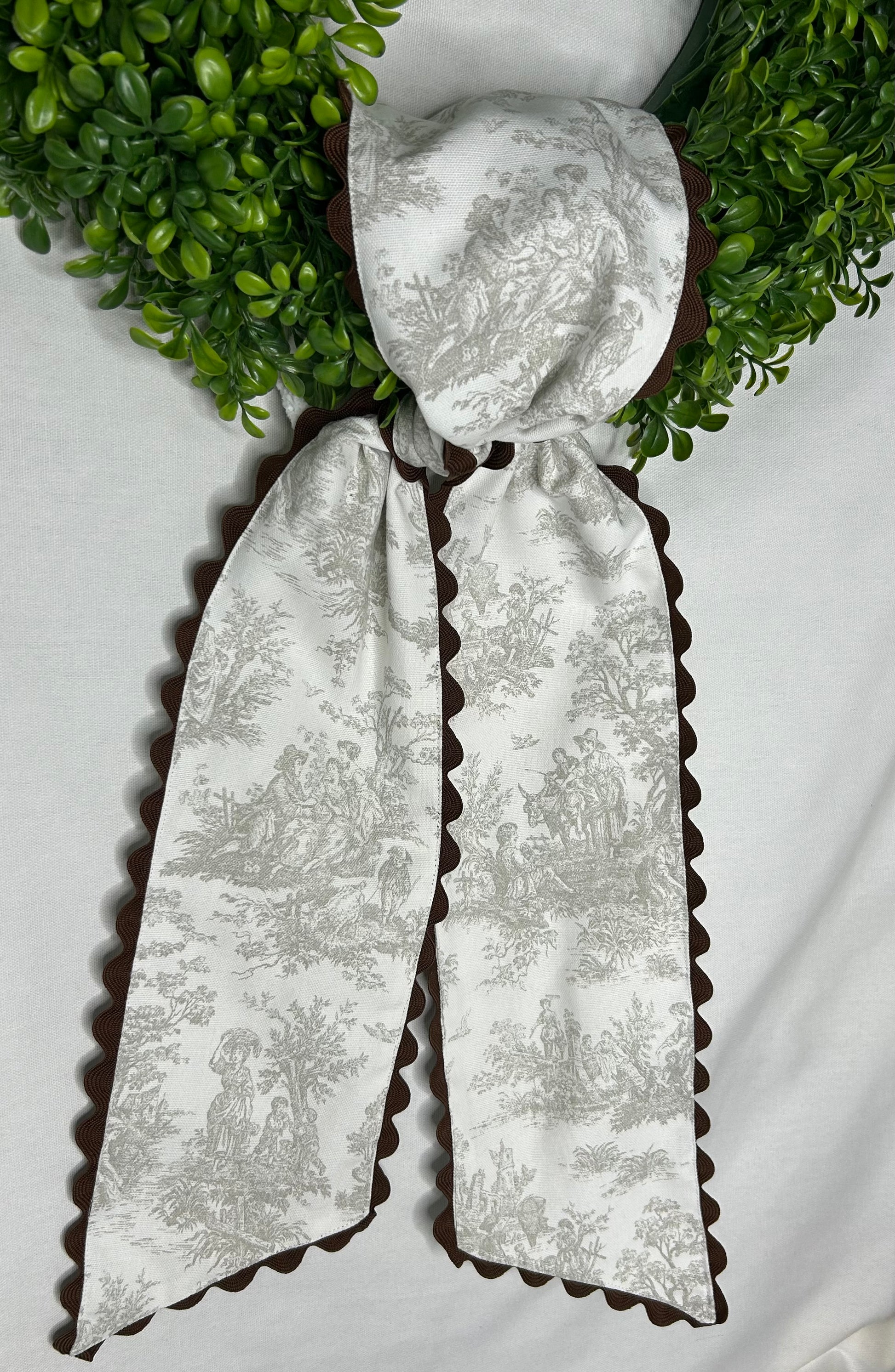 Ecru/Tan Wreath sash with Ric Rac - Limited Edition