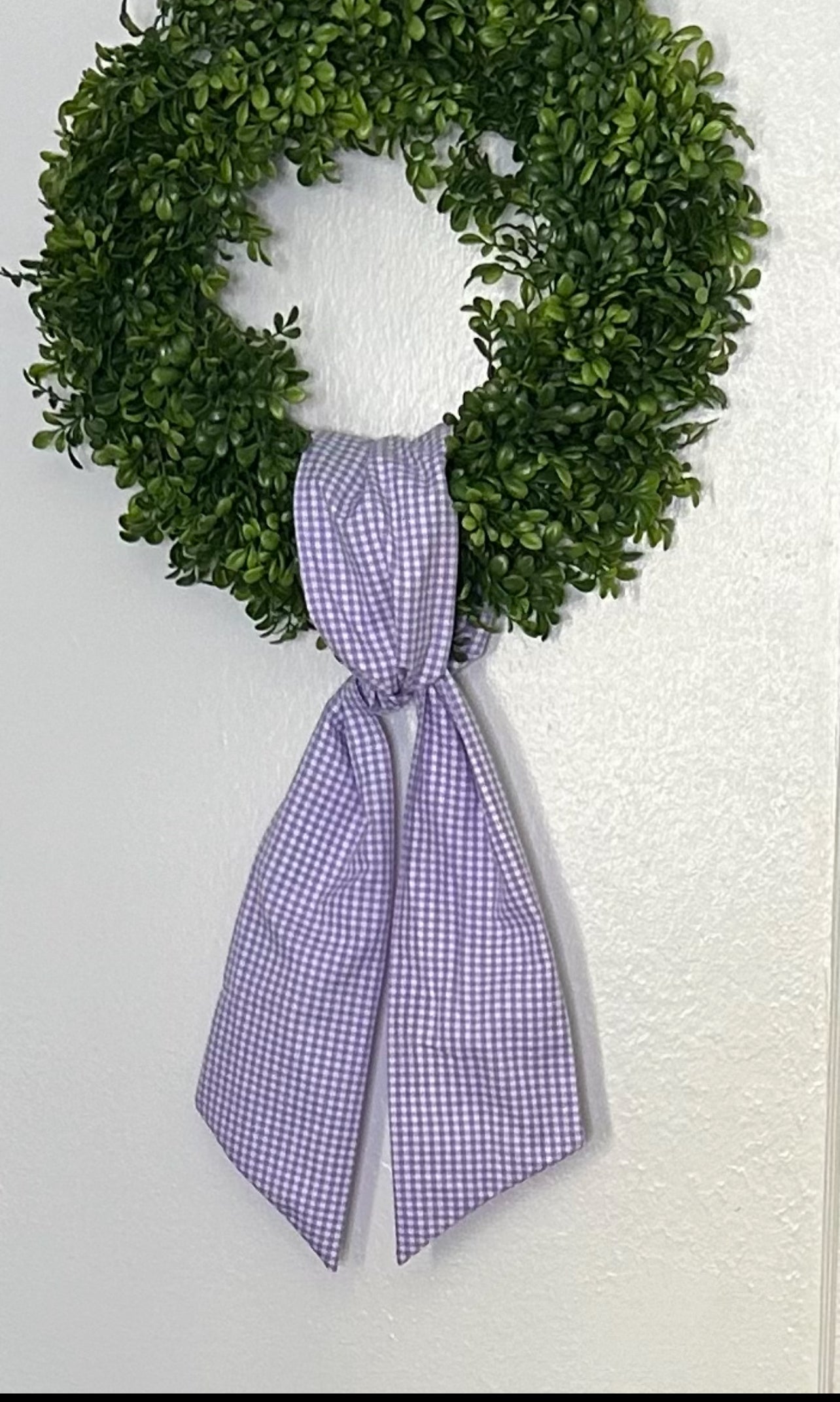 WS Gingham Cotton Wreath Sash