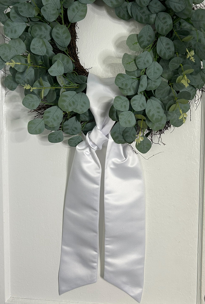 Ivory or White Satin  Wreath Sash Blanks