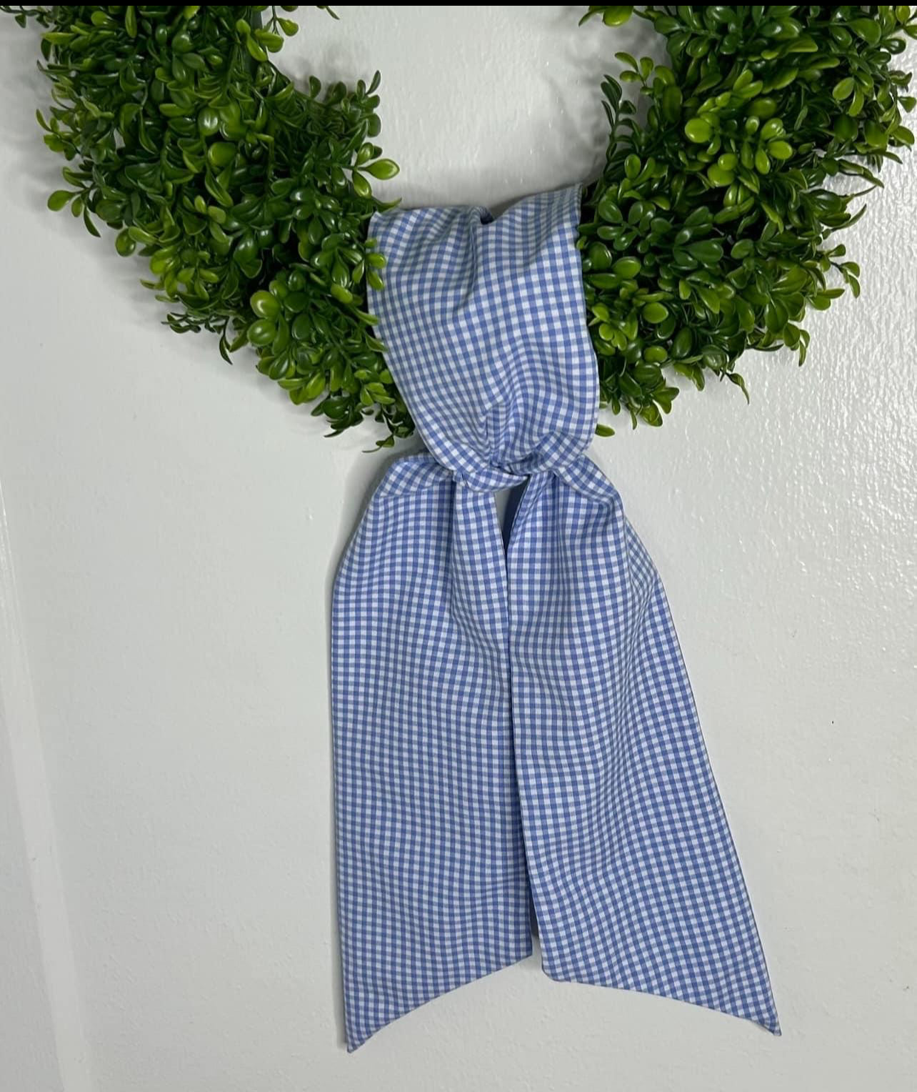 WS Gingham Cotton Wreath Sash