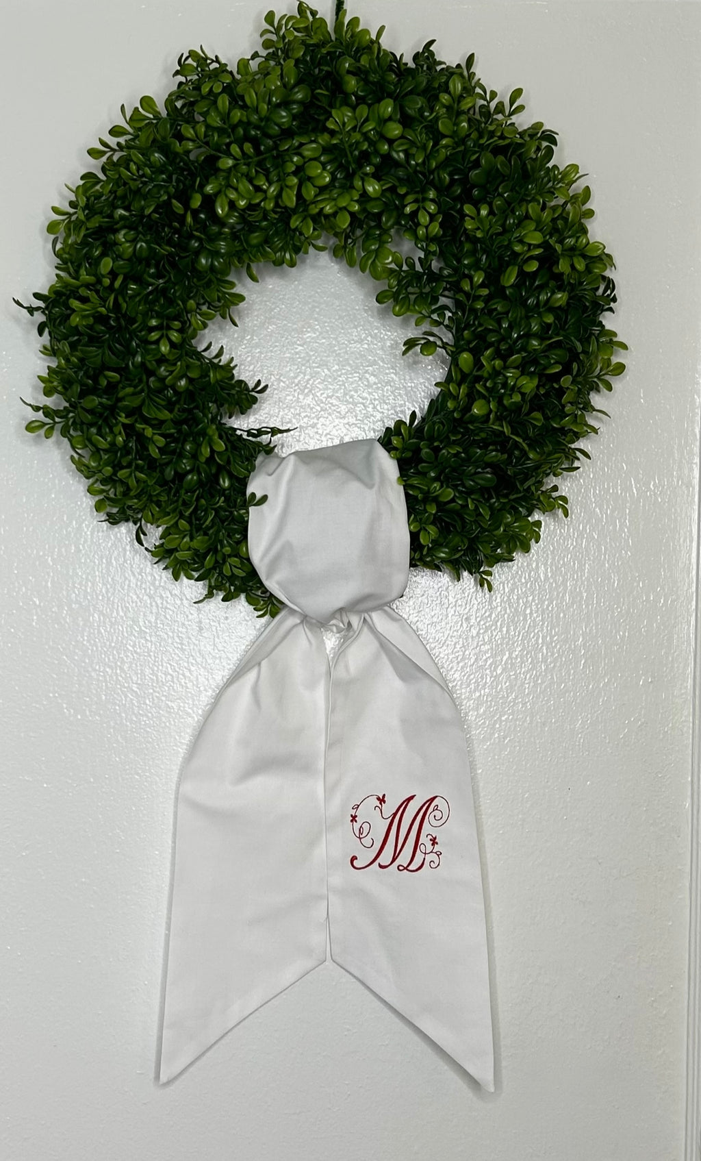 WS White or Ivory Cotton Wreath Sash