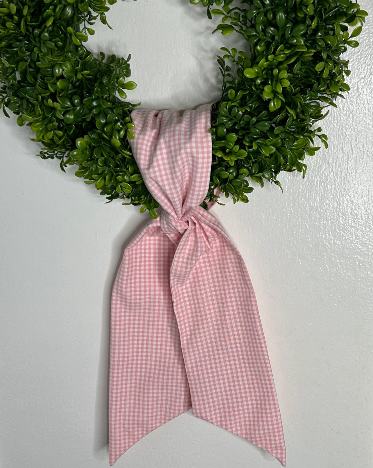 WS Gingham Cotton Wreath Sash
