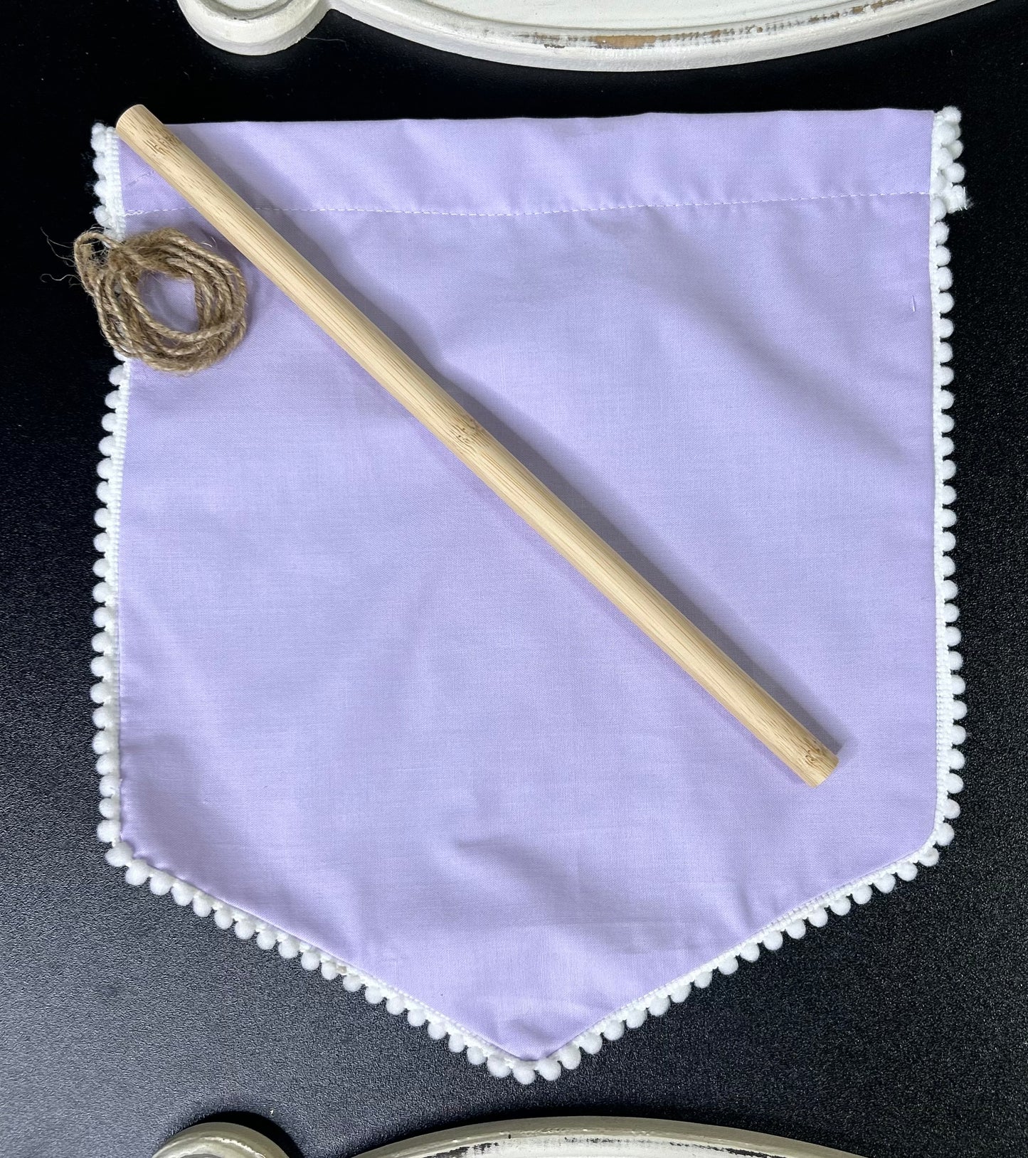 Pre Order plain Cotton Dot Cotton Banners with Pom Pom