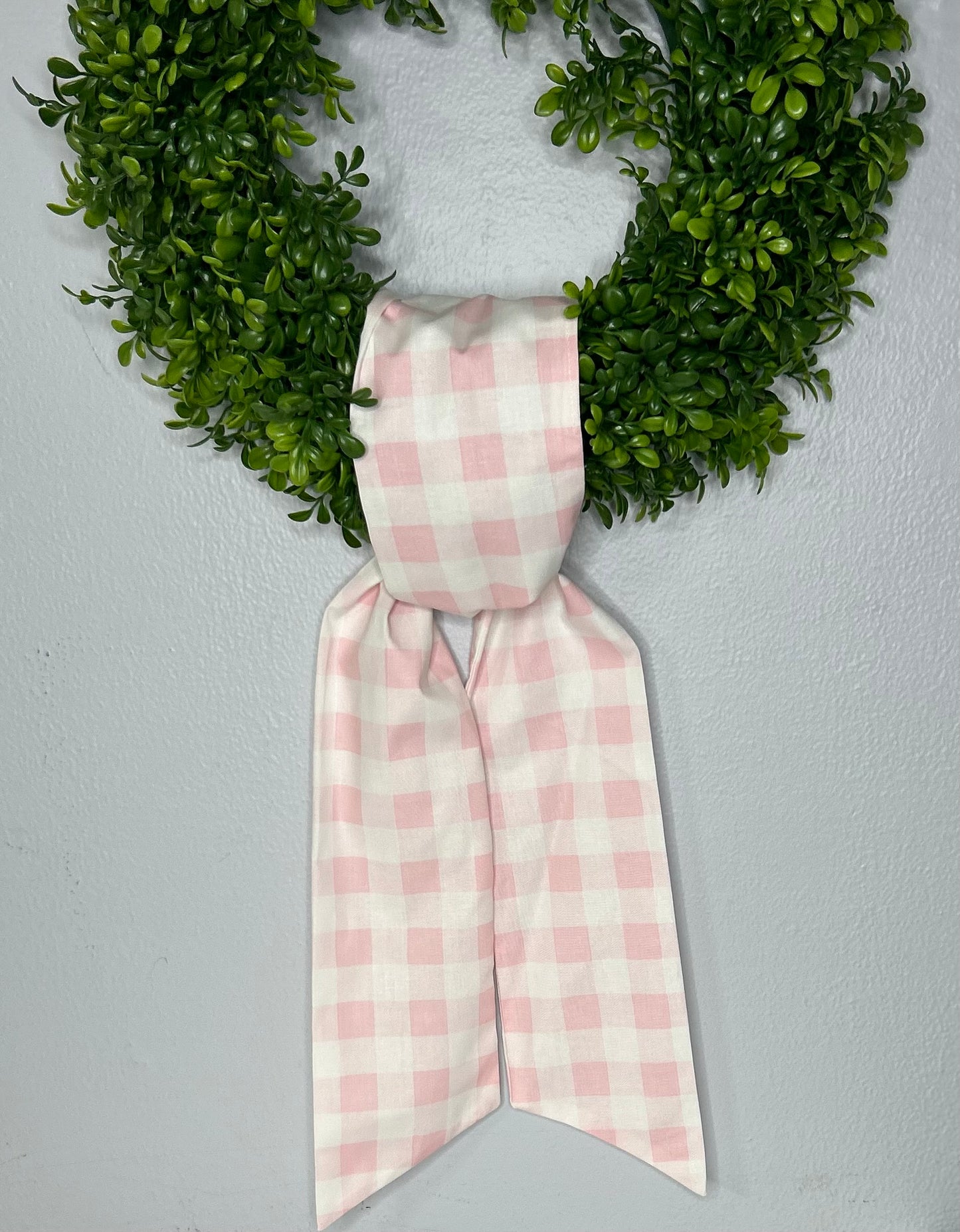 Large Print Gingham Cotton Wreath Sash
