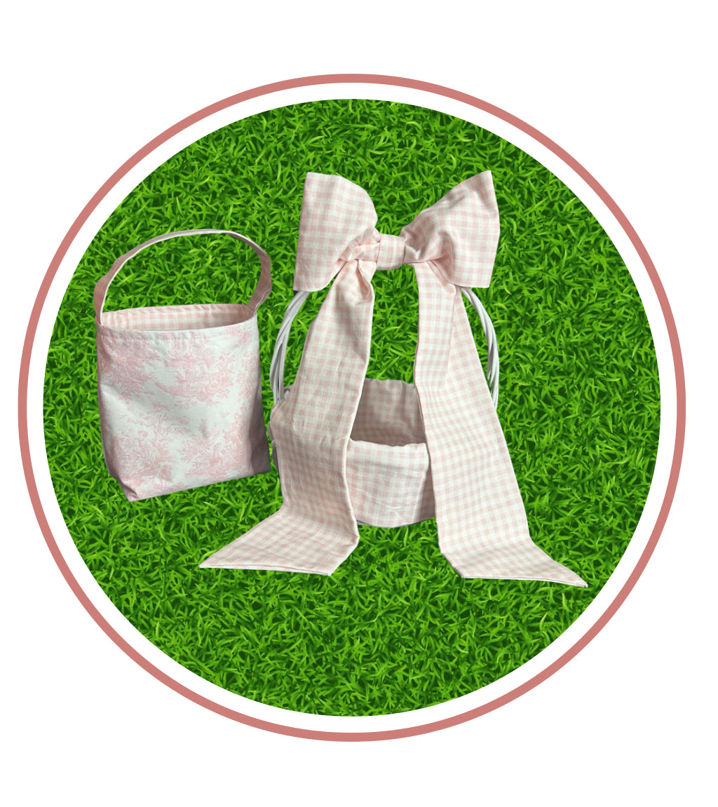 Gingham Cotton Basket Bow Sashes