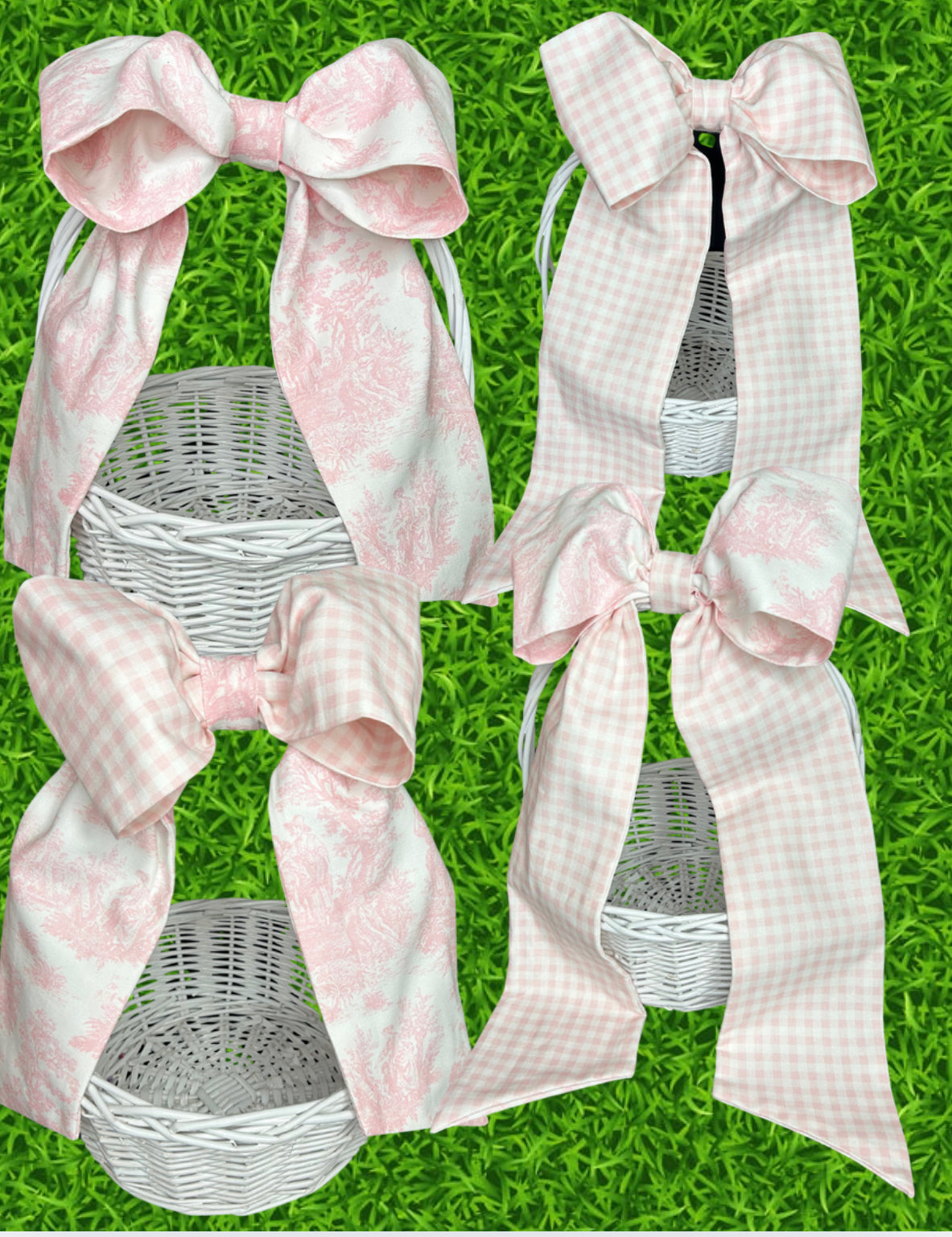 Gingham Cotton Basket Bow Sashes