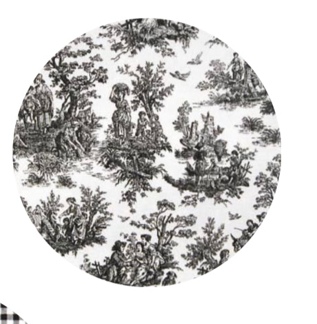 French Toile Cotton Basket Bow Sashes