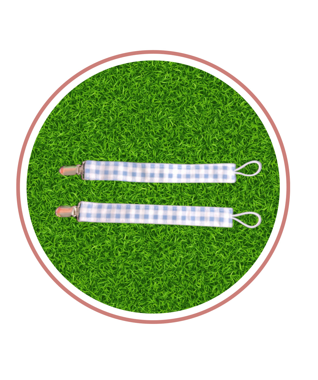 Gingham Pacifier Clips