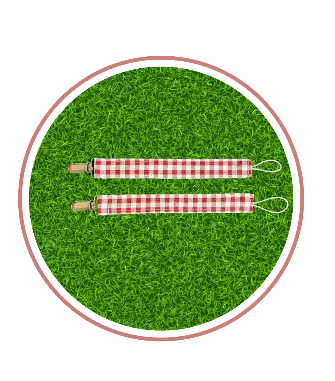 Gingham Pacifier Clips