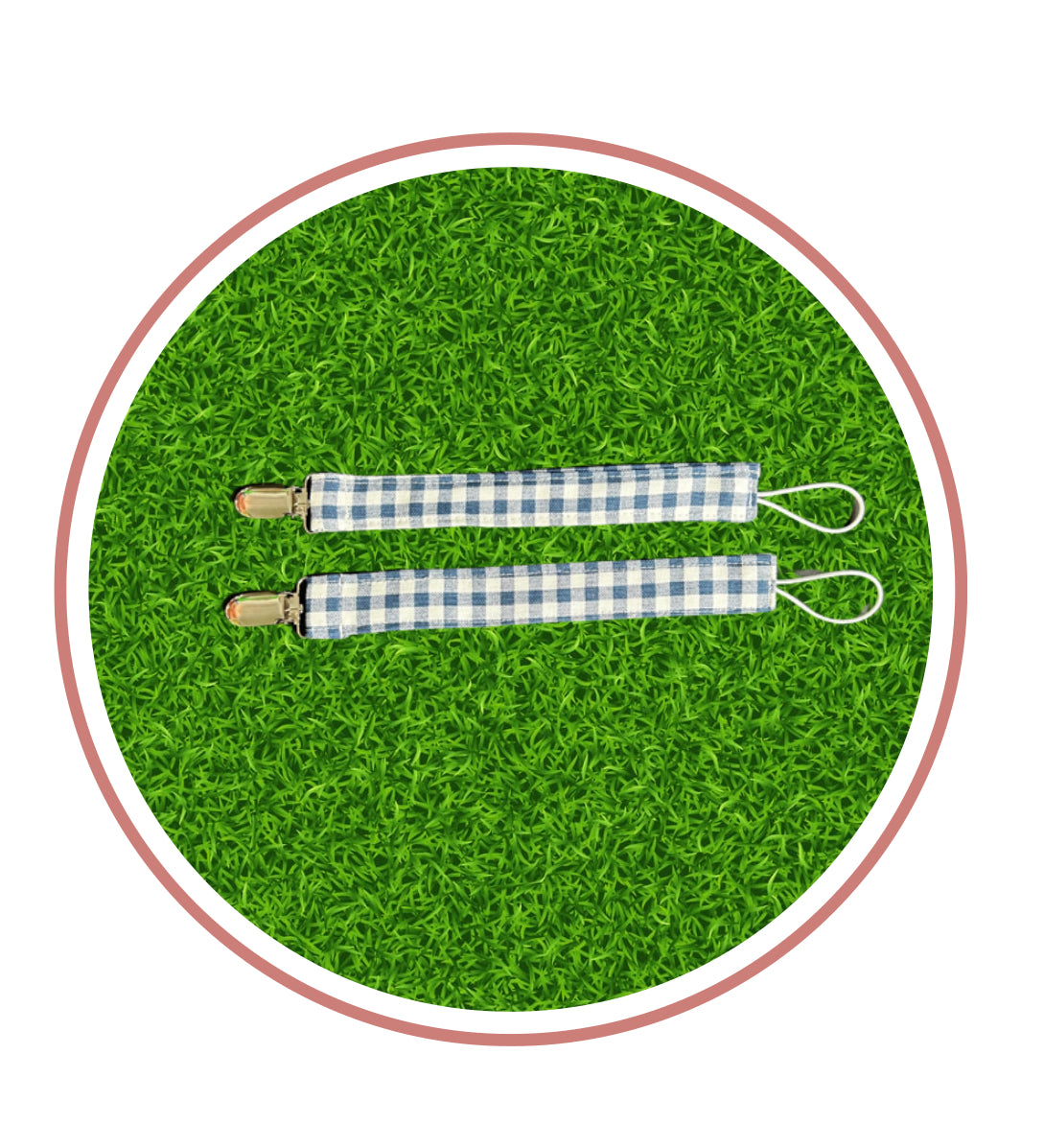 Gingham Pacifier Clips