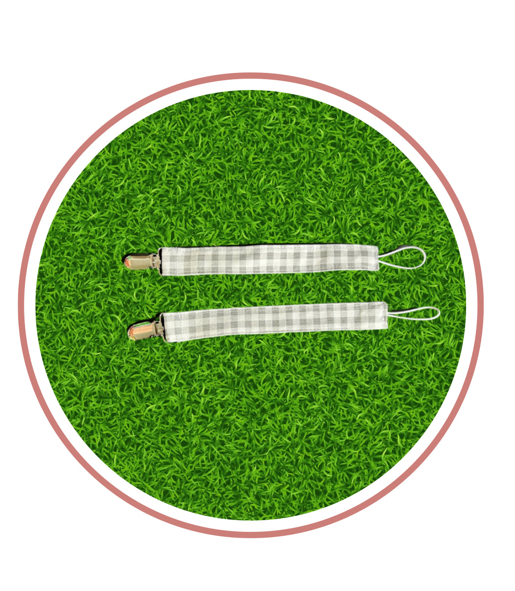 Gingham Pacifier Clips