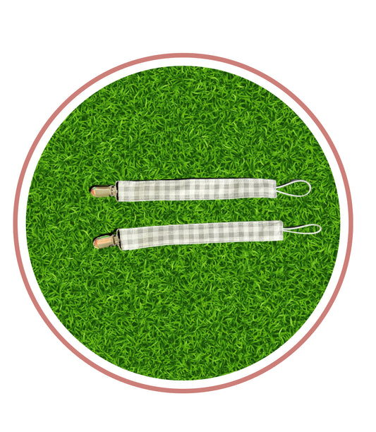 Gingham Pacifier Clips