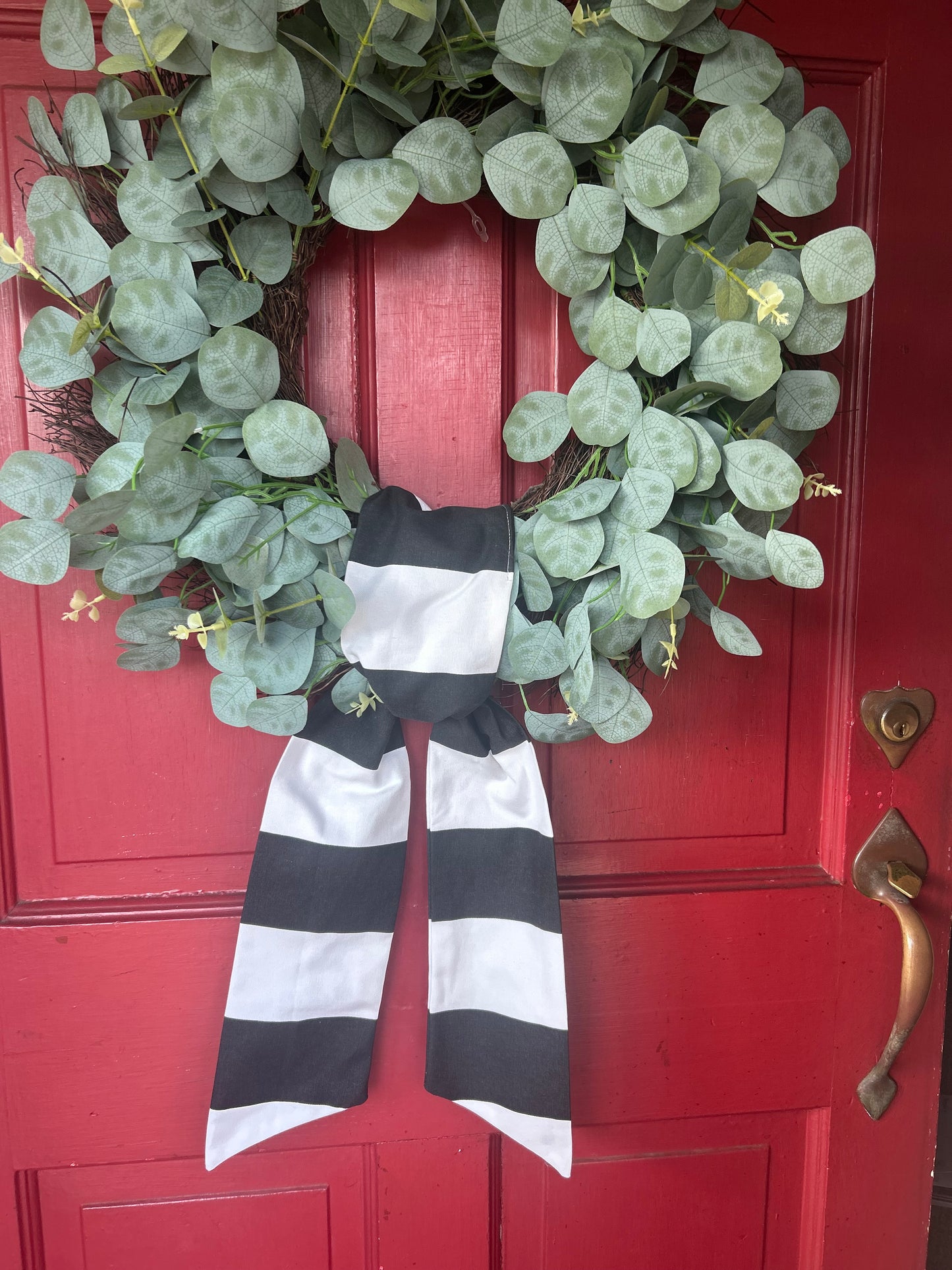 Wide Horizontal Stripe Cotton Wreath Sash