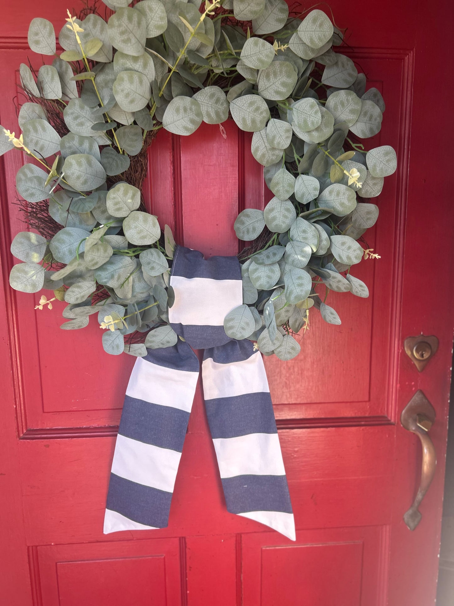 Wide Horizontal Stripe Cotton Wreath Sash