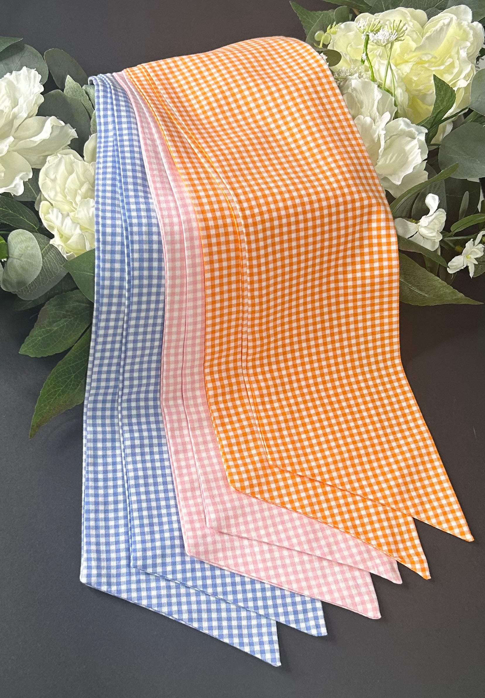 WS Gingham Cotton Wreath Sash
