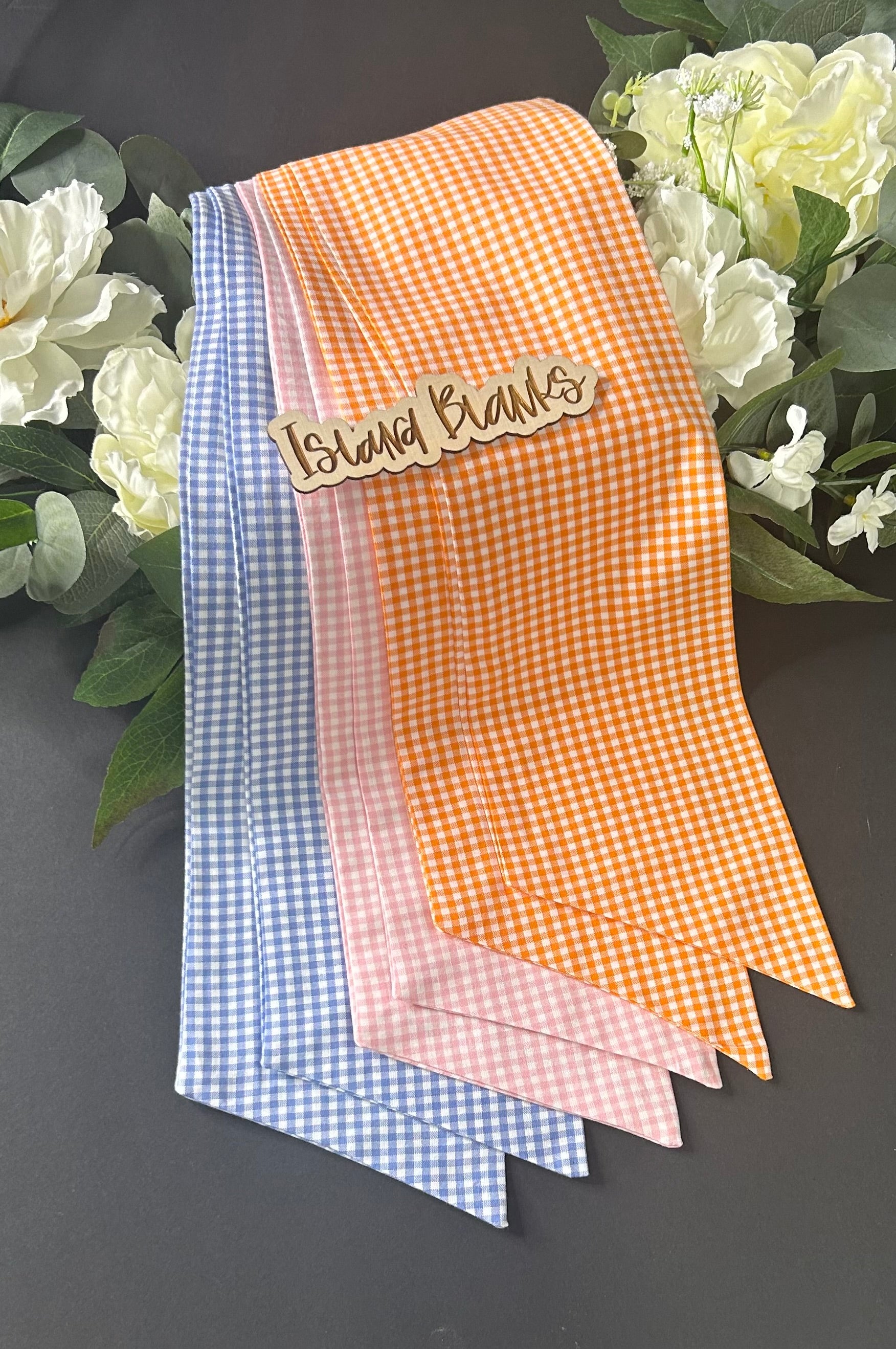 WS Gingham Cotton Wreath Sash