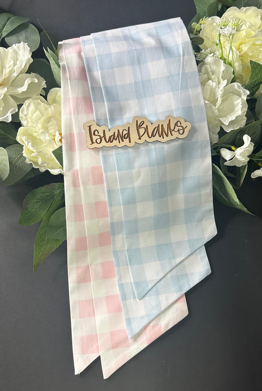 Large Print Gingham Cotton Wreath Sash