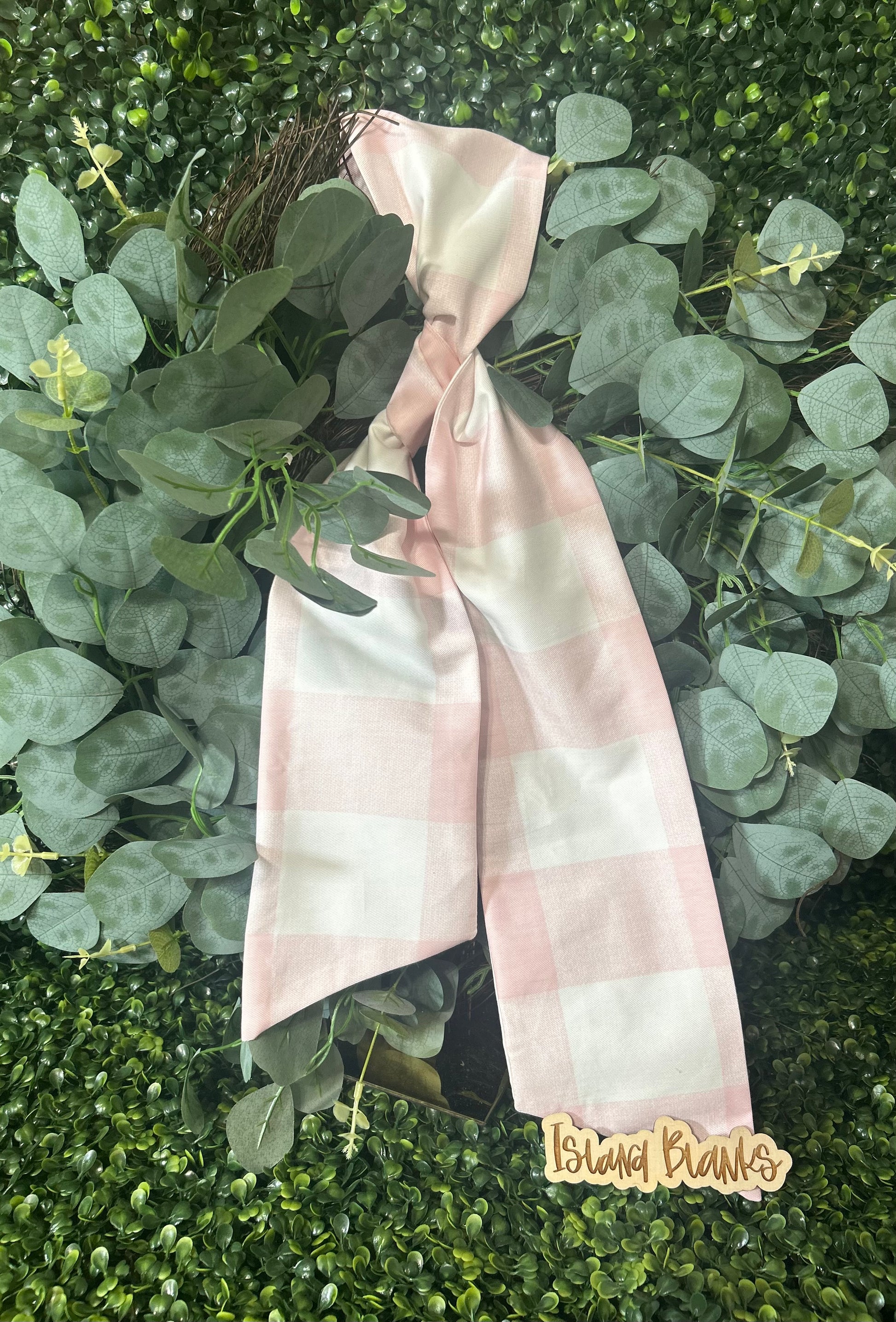 Large Buffalo Plaid Cotton Wreath Sash