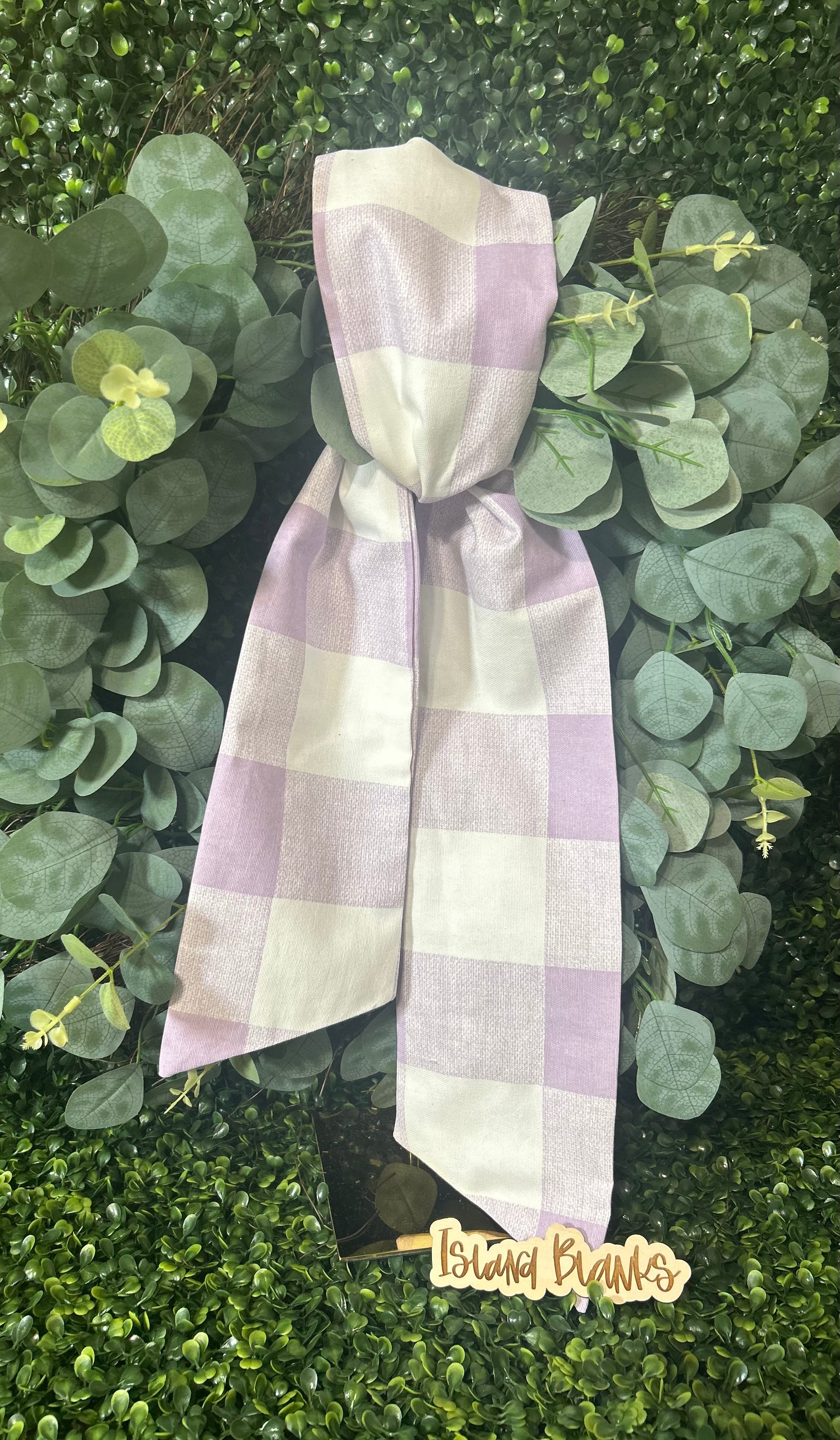 Large Buffalo Plaid Cotton Wreath Sash