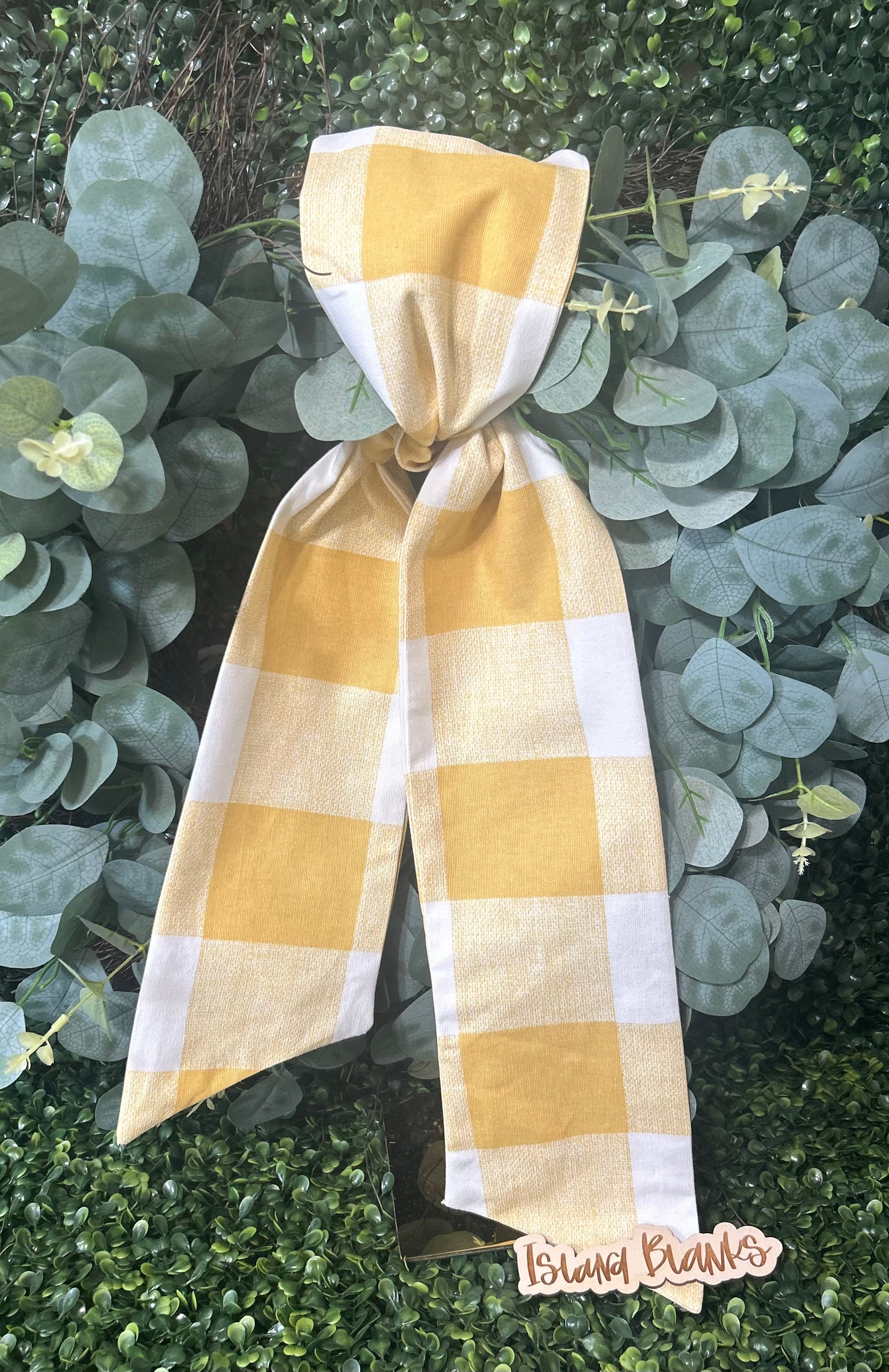 Large Buffalo Plaid Cotton Wreath Sash