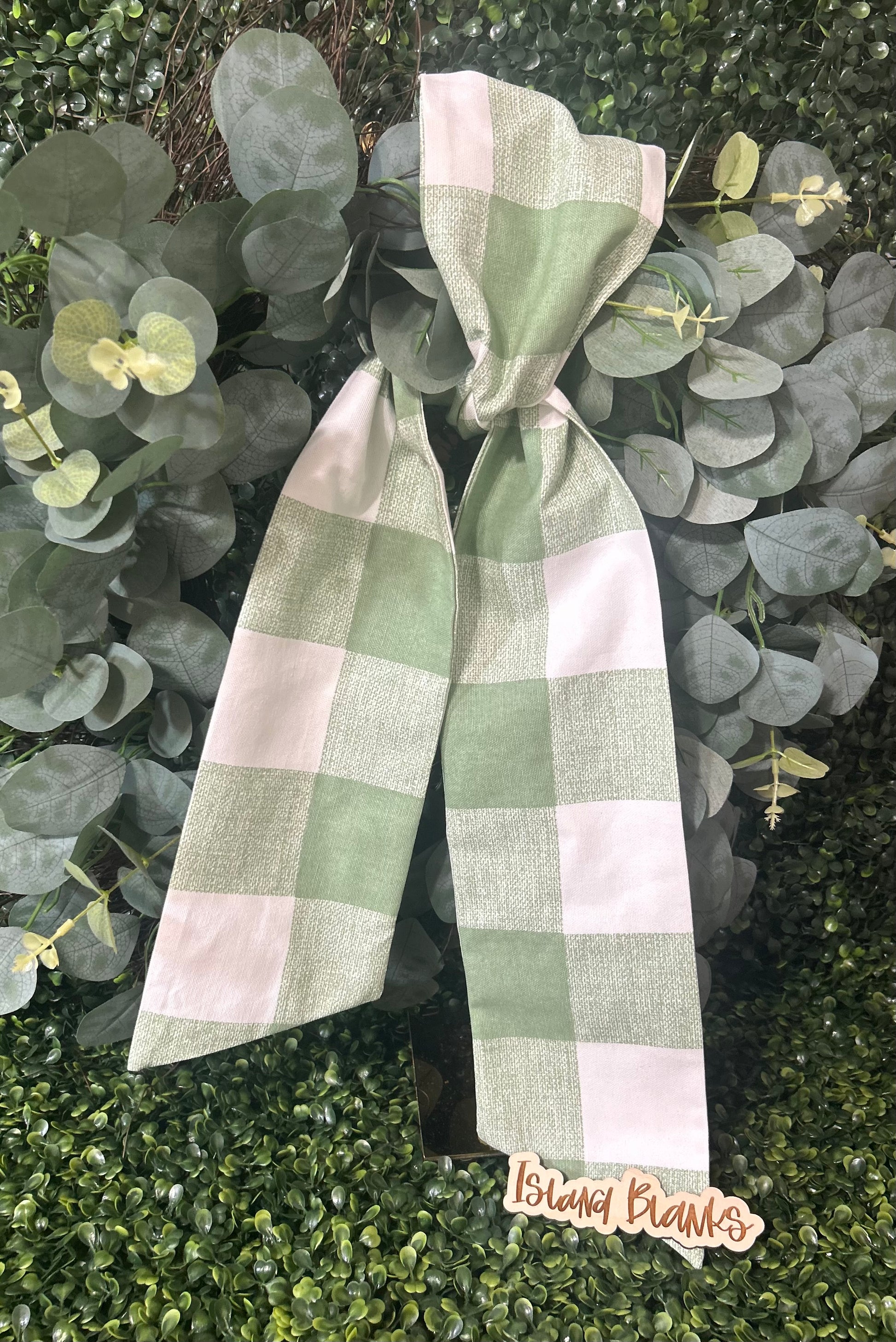 Large Buffalo Plaid Cotton Wreath Sash