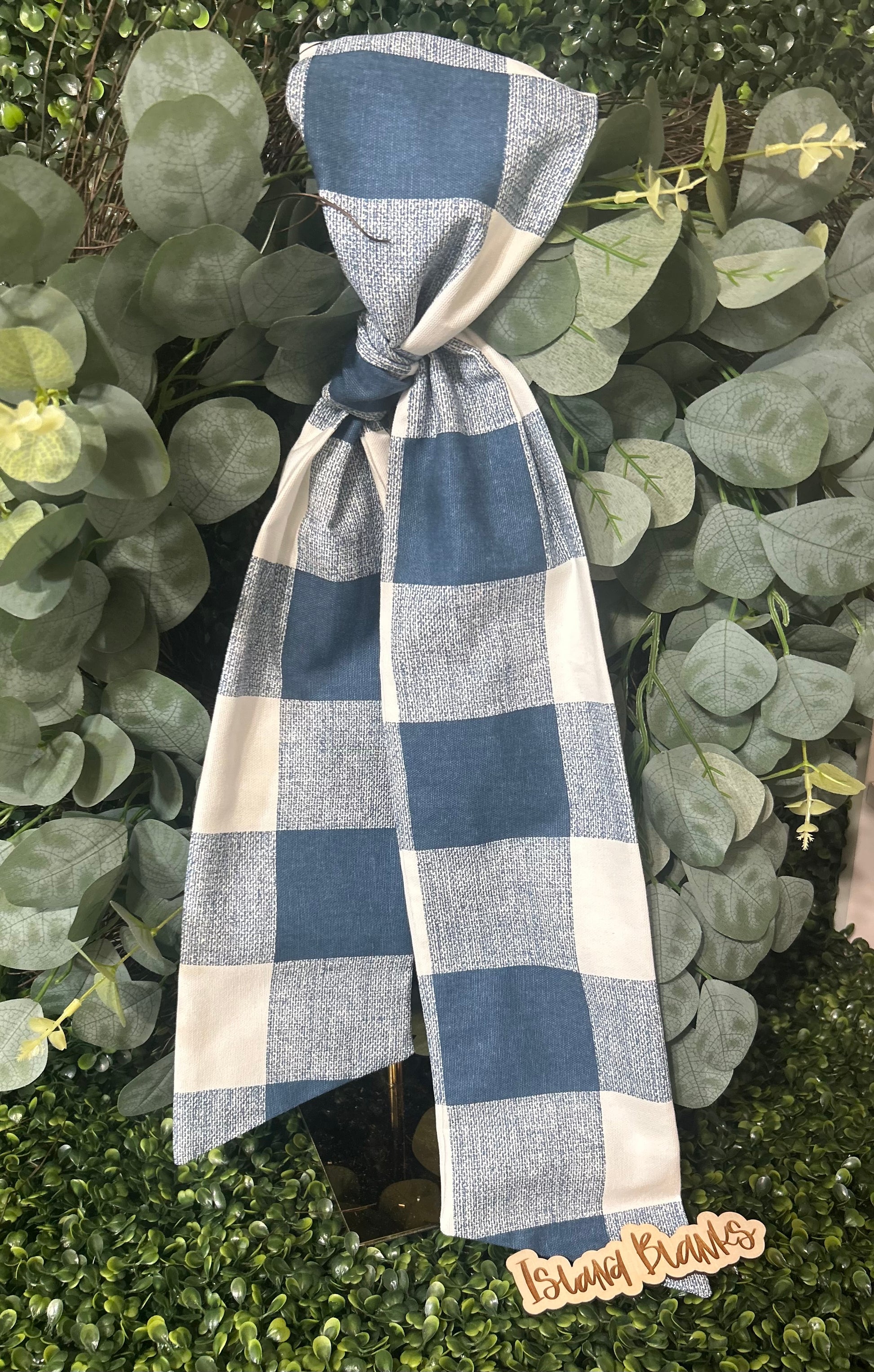 Large Buffalo Plaid Cotton Wreath Sash
