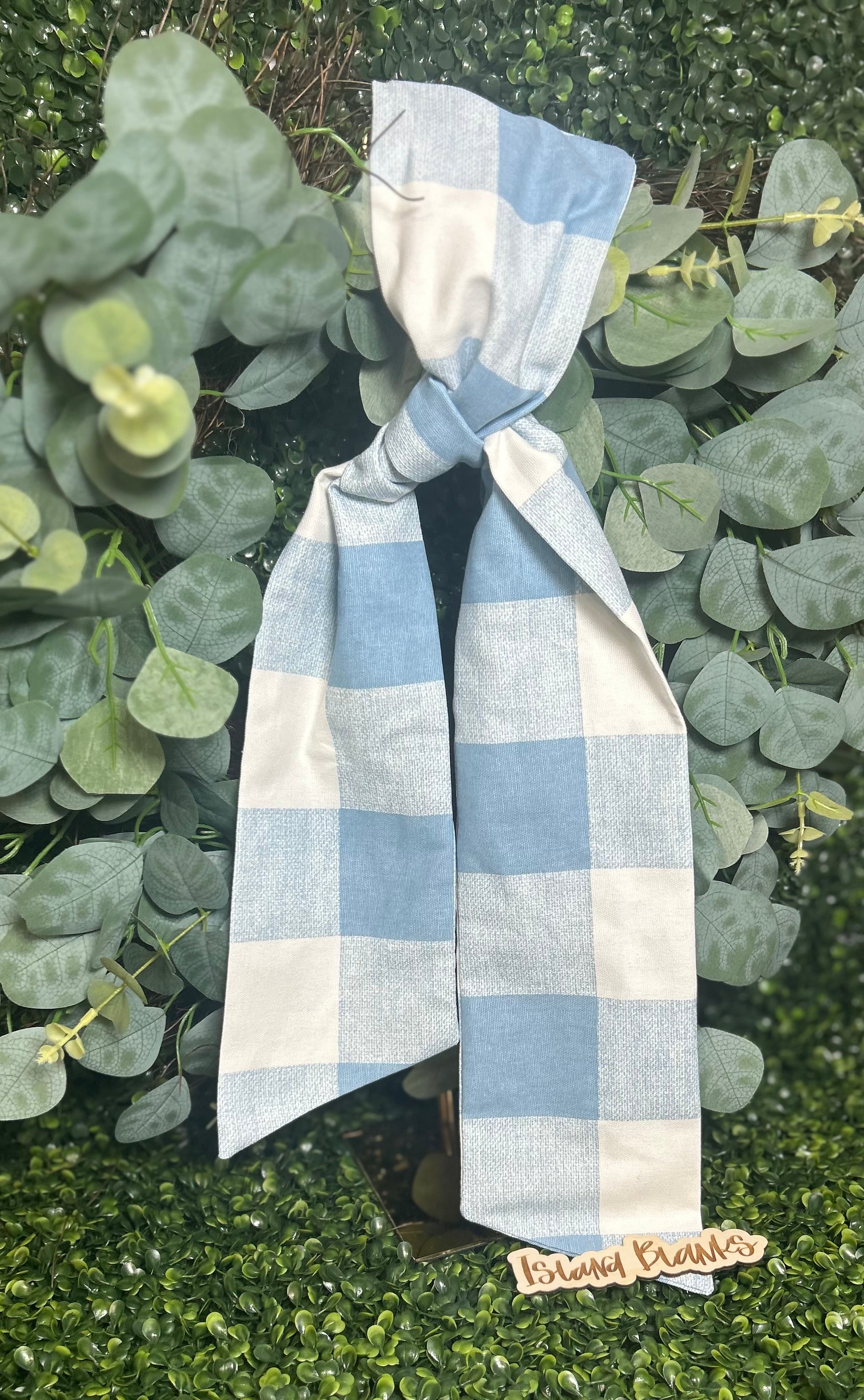 Large Buffalo Plaid Cotton Wreath Sash