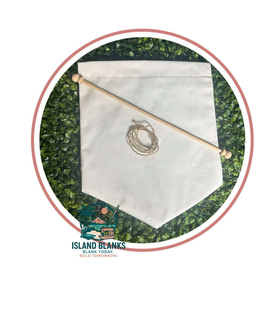 Canvas Banner with Toile Ties and Ribbon