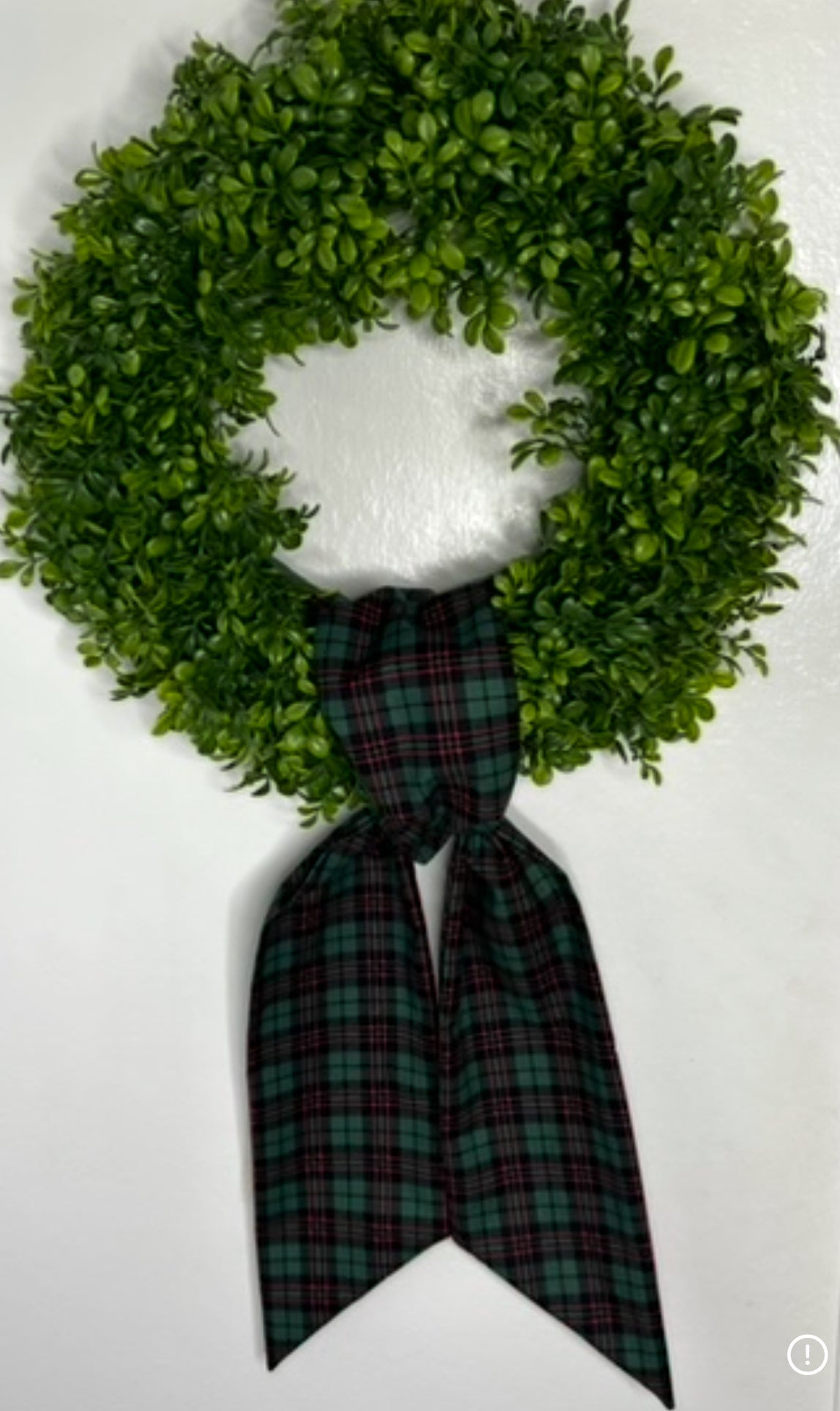 Green Holiday Plaid with Green Stripe Wreath Sash-Discontinued