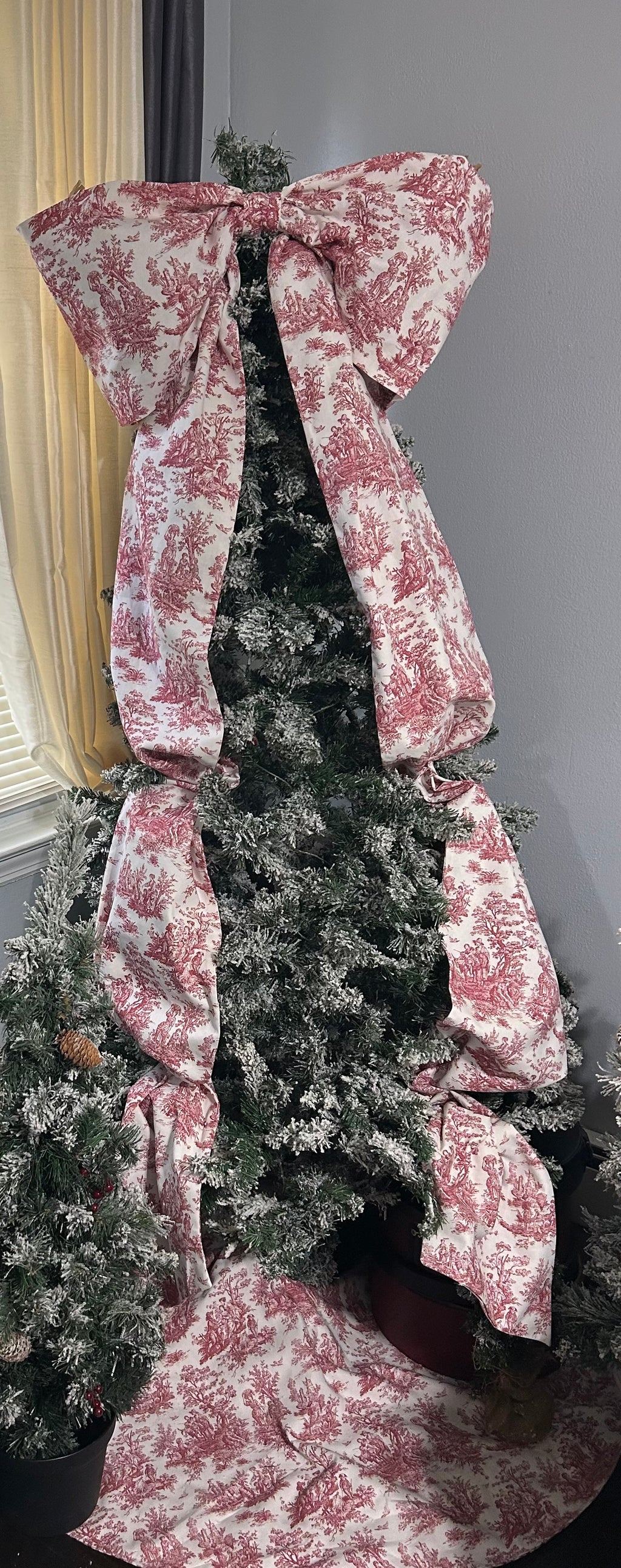 Toile Over the Top Decorative Bow Tree Topper