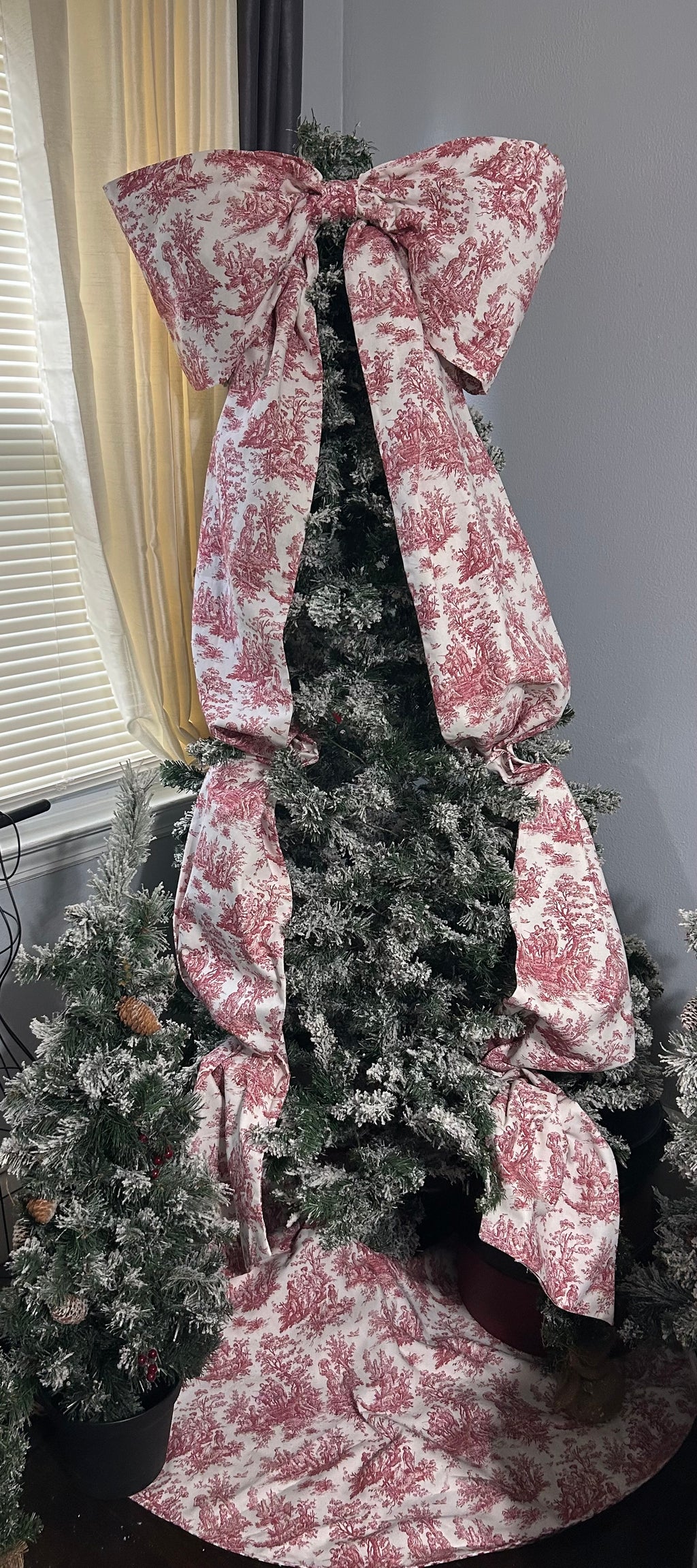 Toile Over the Top Decorative Bow Tree Topper