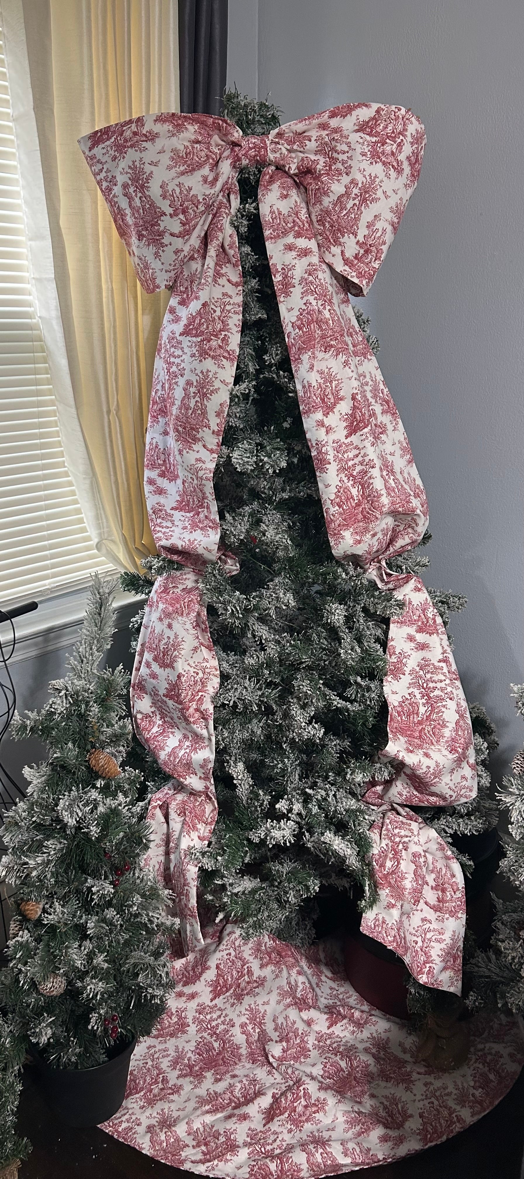 Toile Over the Top Decorative Bow Tree Topper