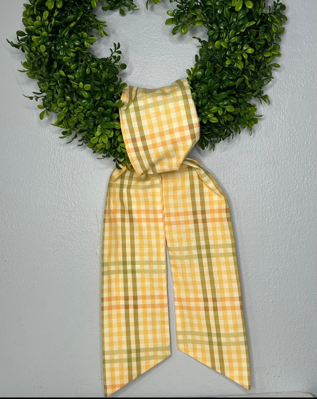 Fall Plaid Cotton Wreath Sash -Discontinued