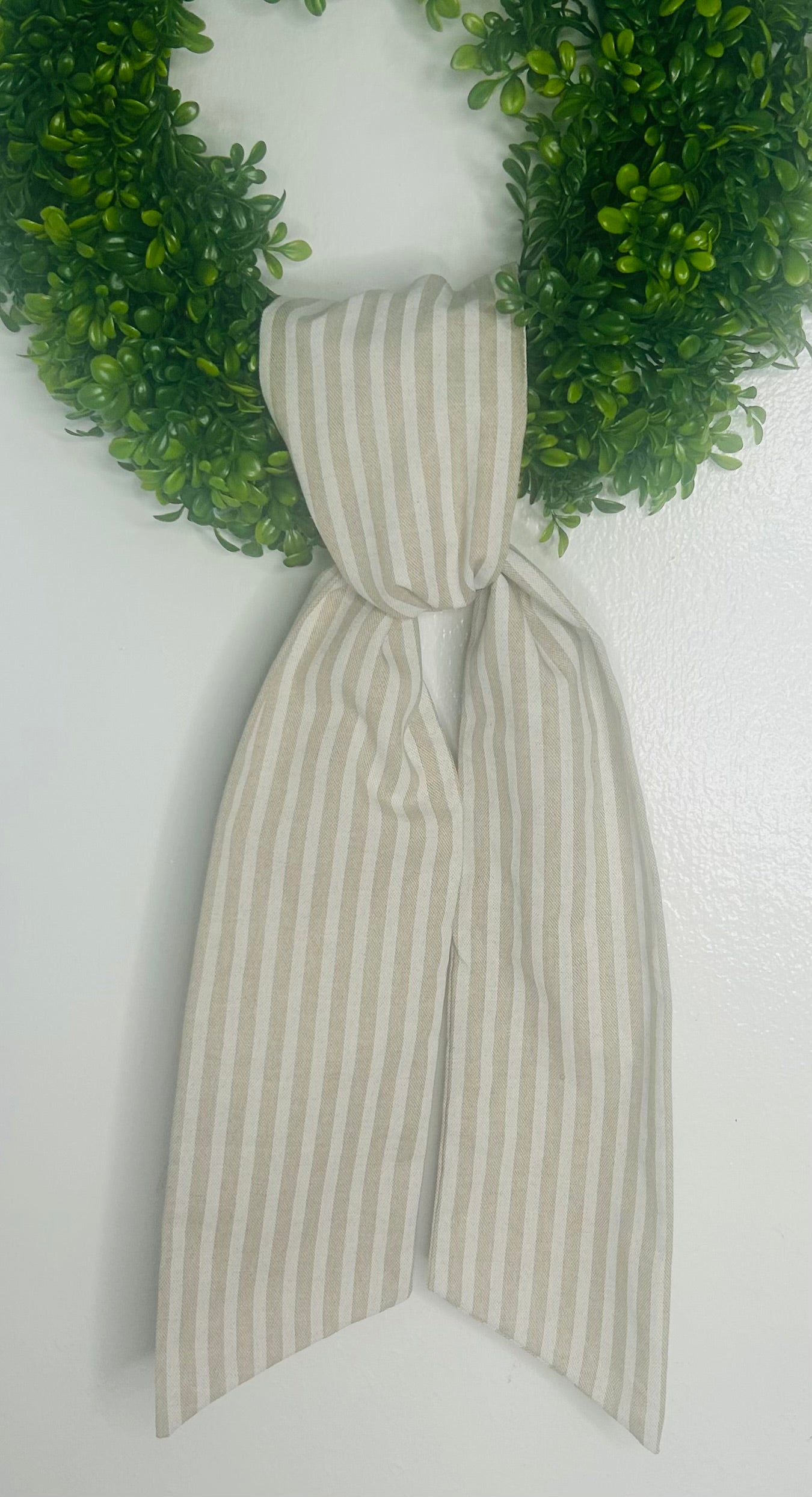 Discountined Tan Stripe Wreath Sash